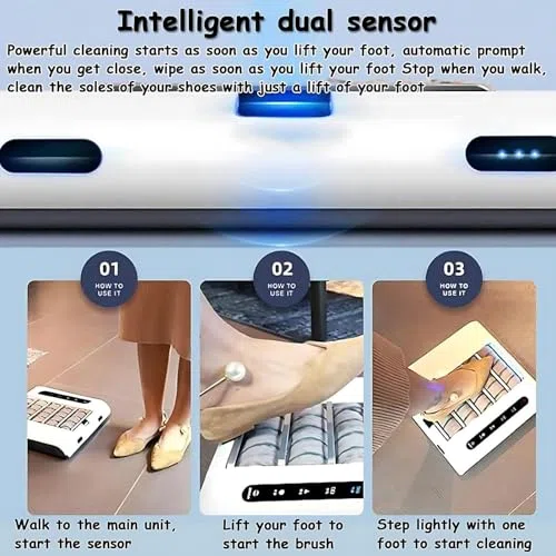 Máquina limpiadora automática de zapatos, pulidora eléctrica con potencia de 1000 Pa, limpieza inteligente sin agua de 260 rpm, dispositivo recargable para uso doméstico