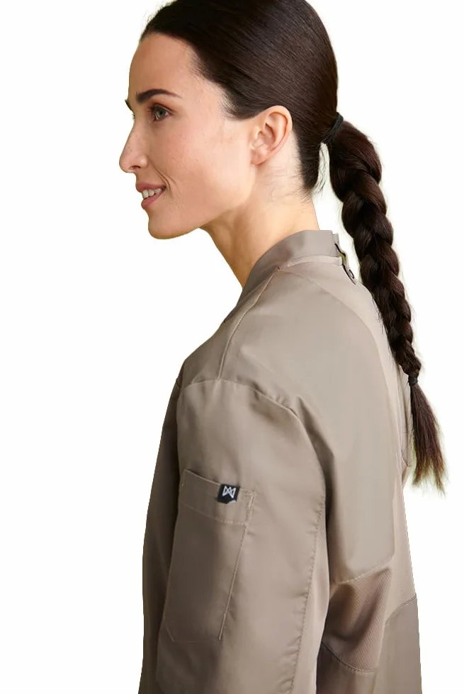 Chaqueta Hostelería Unisex De Manga Corta. Chaquetilla de Cocina Unisex con Manga Corta con Corchetes de diseño Growing Fit. Ropa Cocina/Cocinero/Cocinera/Chef. Ref: 4124