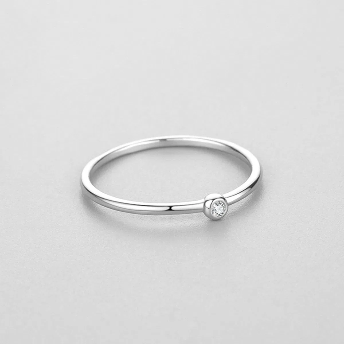 KnSam Anillo de boda auténtico, oro blanco 9 K/14 K/18 K, anillo de compromiso, clásico, fino con diamante, para parejas, Au 375/585/750, oro blanco, talla 47-65