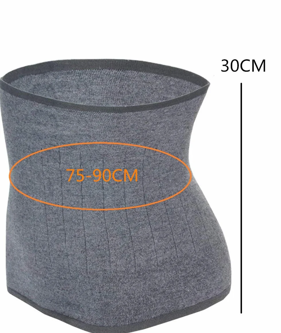 ProLeo Calentador de riñones de cachemira suave para invierno, cintura elástica, color gris