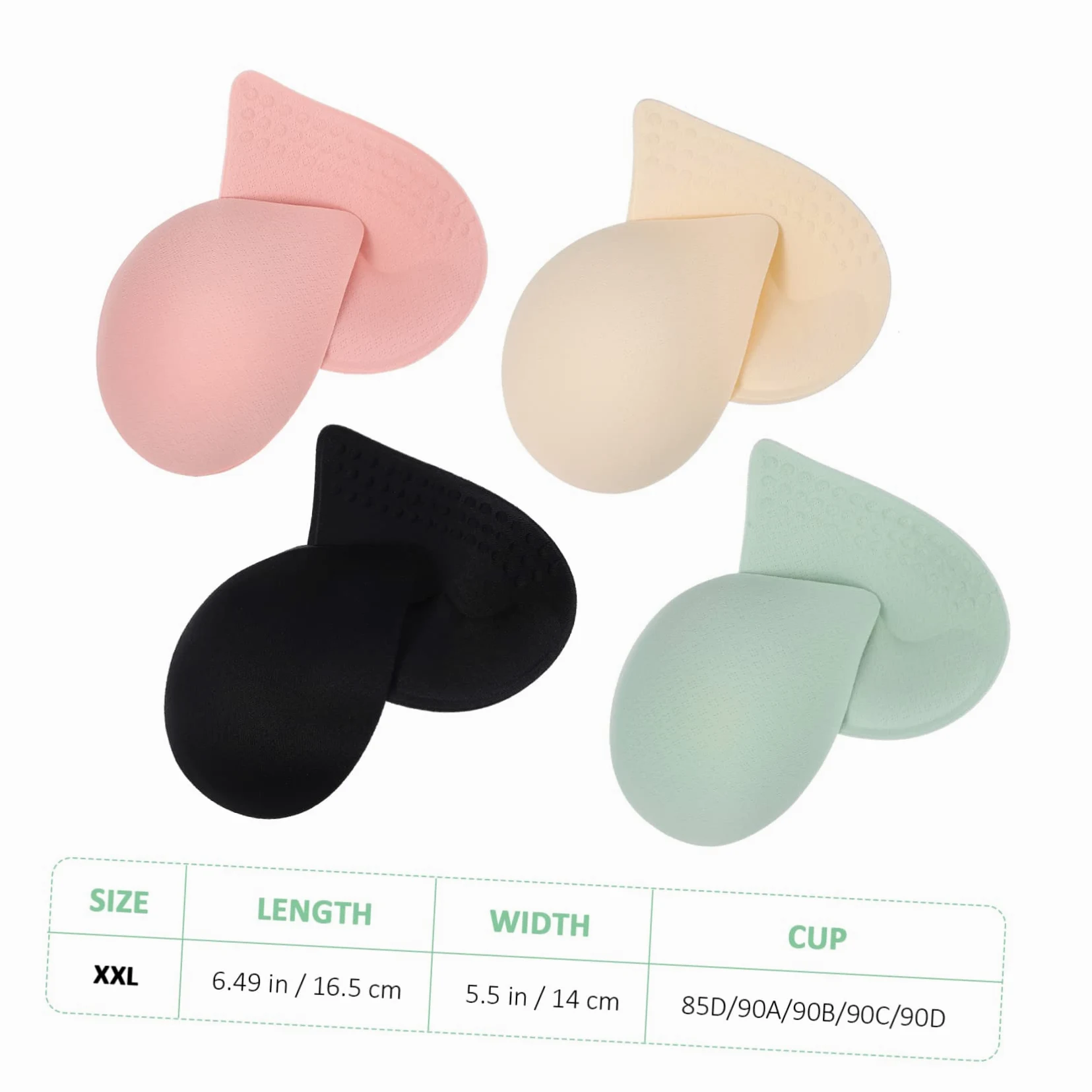 Almohadilla de Sujetador Desmontable 12 Pares Xxl, Fibra Elástica Poliéster | Lavable, Orificios de Ventilación, Cómoda y Ligera, para Vestidos de Boda y Gala, Talla Europea 38 40