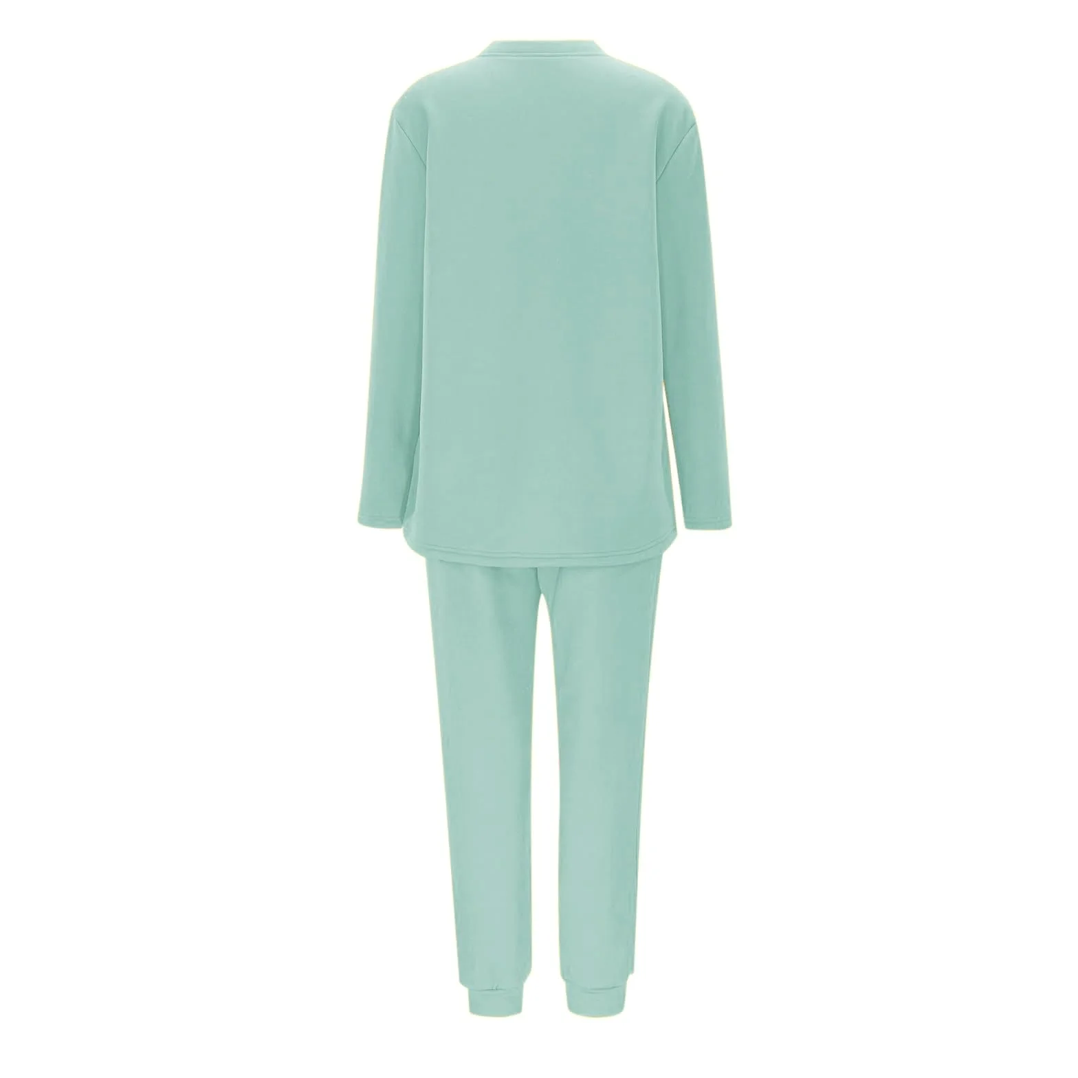 Conjunto de Pijama de Sudadera y Pantalones con Forro para Mujer para Calidez Invernal con Traje de Felpa Tops cómodos y Holgados Ropa de Estar por casa cálida de Invierno para Mujer