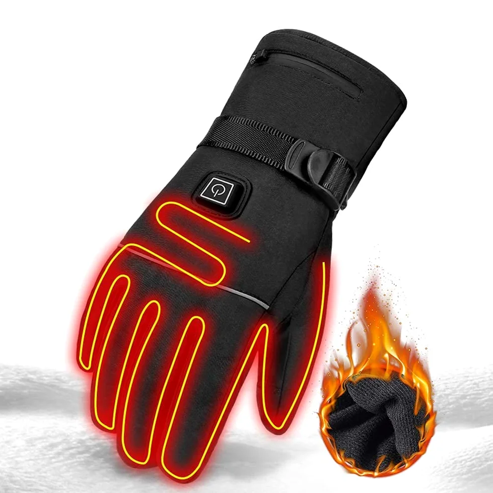 Guantes térmicos eléctricos para Exteriores, Interiores, calefacción a batería, Guantes de Invierno a Prueba de Viento para Exteriores, cálidos, para Montar en Motocicleta, Caza, e