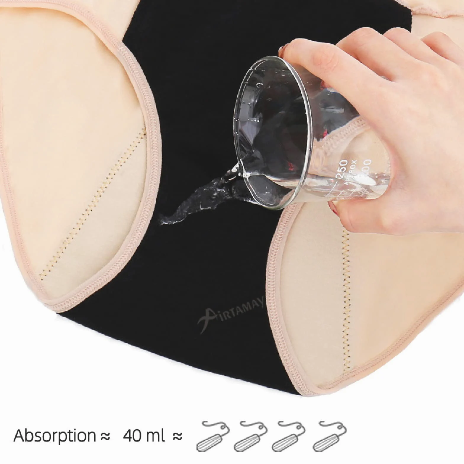 Bragas Mujer Algodon Bragas menstruales de Mujer a Prueba de Fugas absorbentes de Cintura Alta de algodón de 2/4 Uds Bragas menstruales de 4 Capas