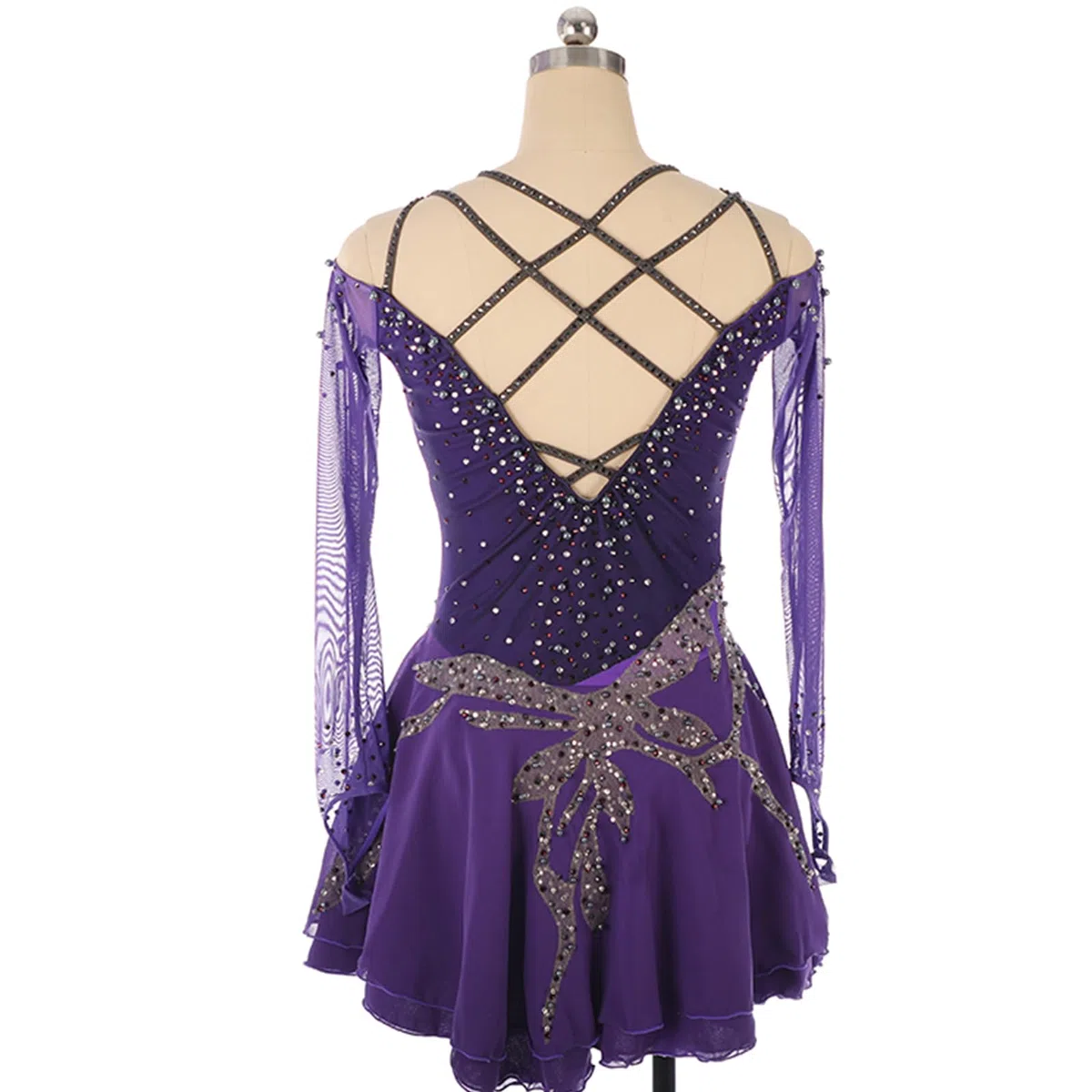 Niñas Vestido De Patinaje Artístico Maillot De Gimnasia Elástico con Diamantes Leotardo De Baile Traje Ropa De Patinador Vestido De Danza,Light Blue,XS