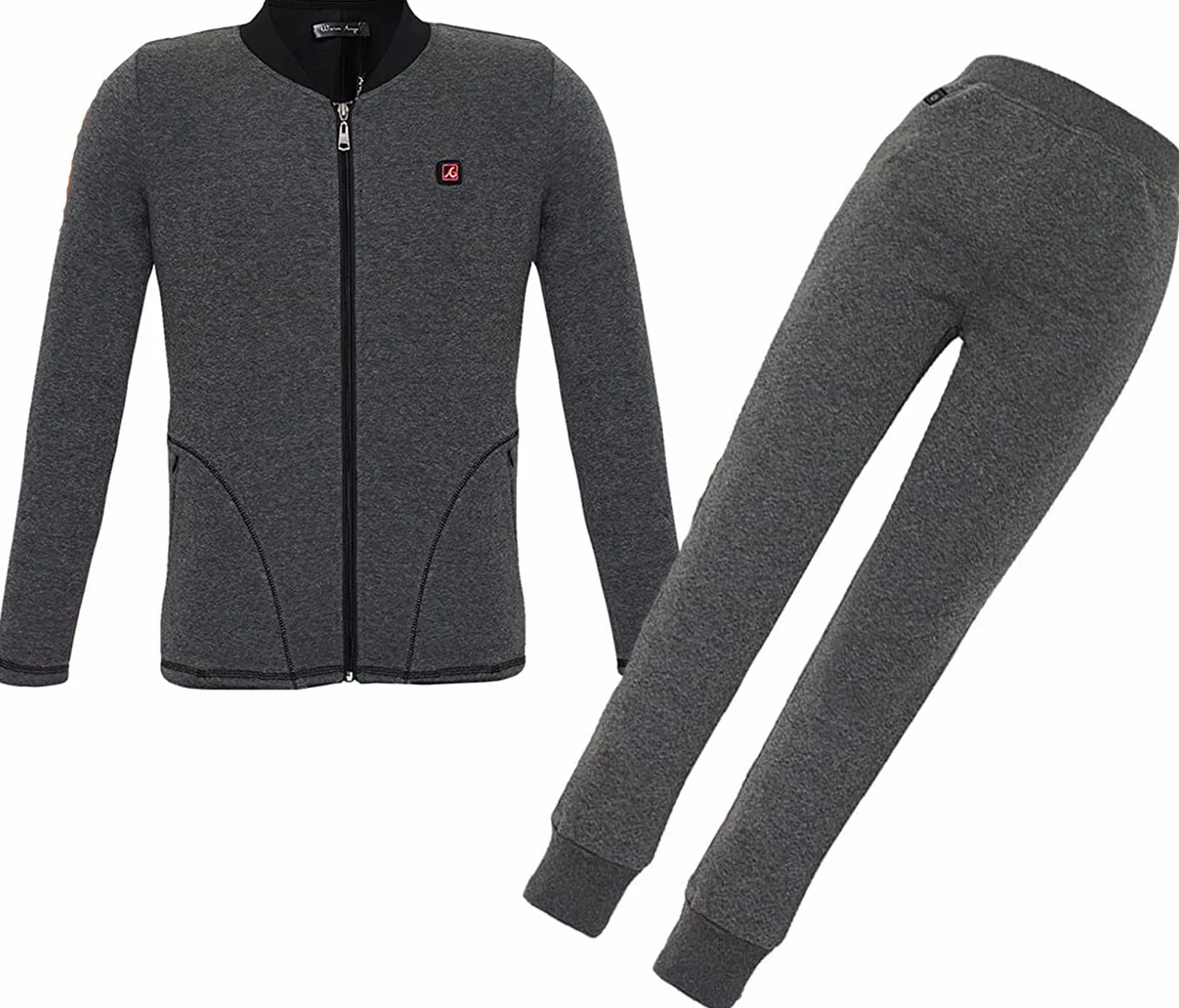 Ropa Deportiva con Carga USB for Mujer, Chaqueta calentadora de Cuerpo con calefacción y Calzoncillos Largos térmicos for Deporte, esquí, Correr, Senderismo (Color : Gris, Size : XL-Xlarge)