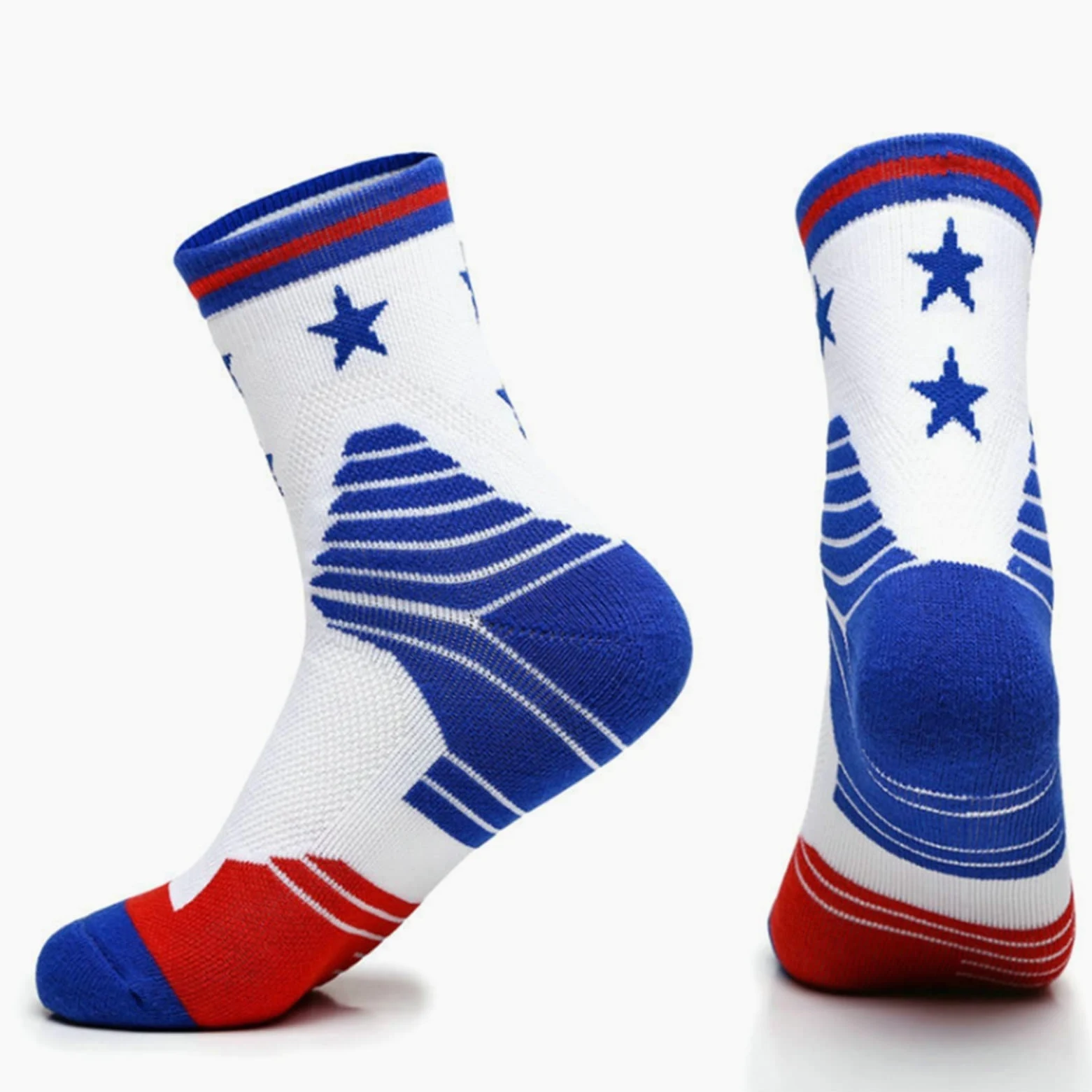 Calcetines Deportivos de los Hombres con patrón de Estrella Fútbol Baloncesto Baloncesto balonmero Calcetines de algodón cómodo y Transpirable Gimnasio Calcetines Deportivos
