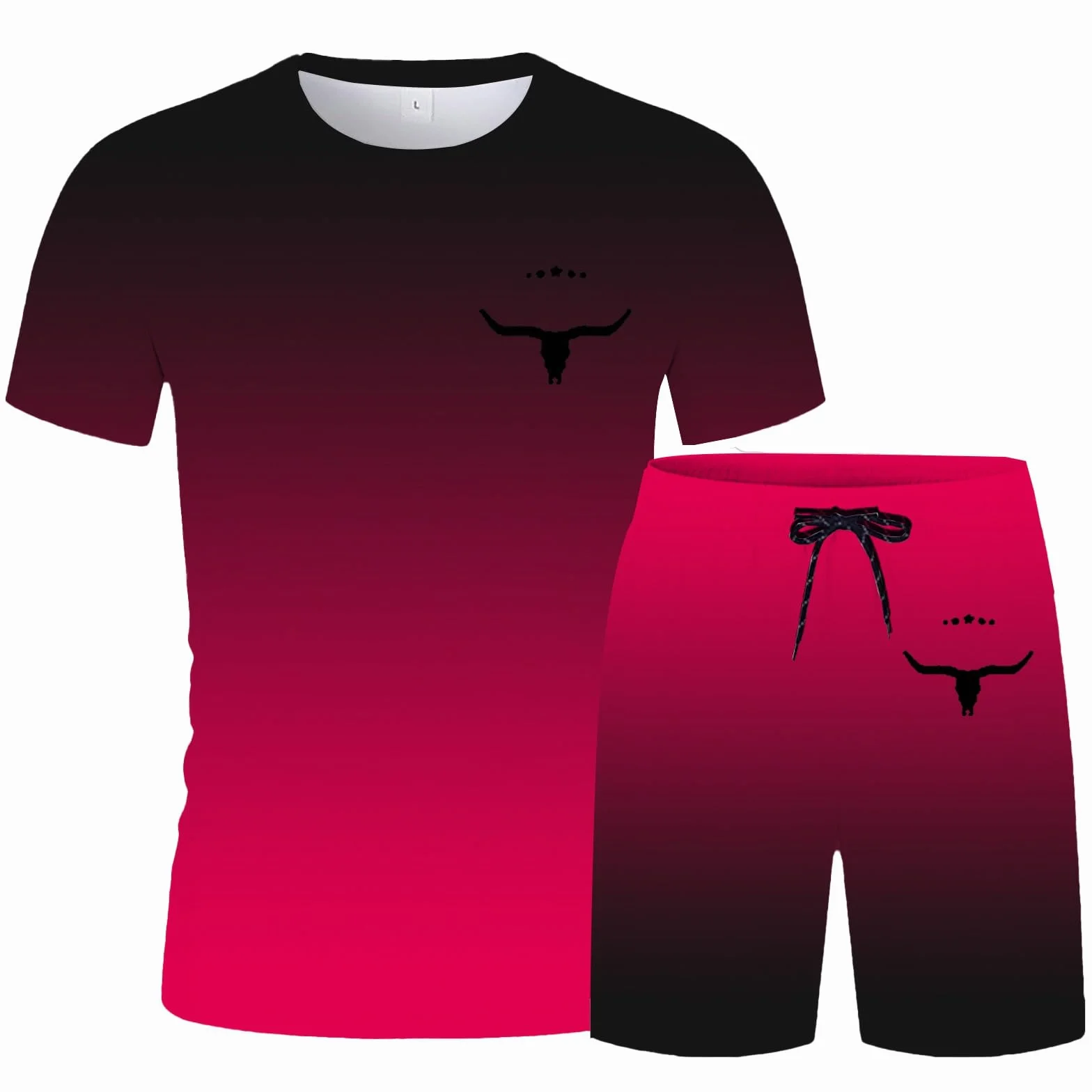 Chándal para hombre holgado, traje de ocio corto de 2 piezas, camisetas de manga corta, pantalones cortos, conjuntos informales, cómodos, ropa deportiva para fitness, ligero y aireado