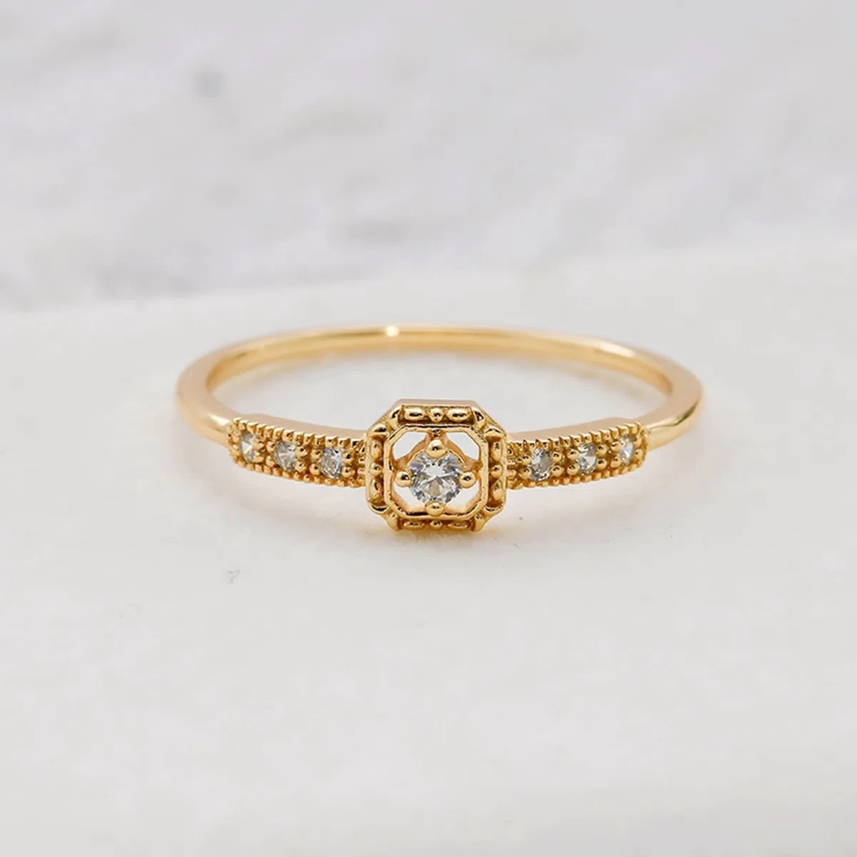 Anillos de boda auténticos, 9 K/14 K/18 K, oro con moissanita, anillo de boda clásico