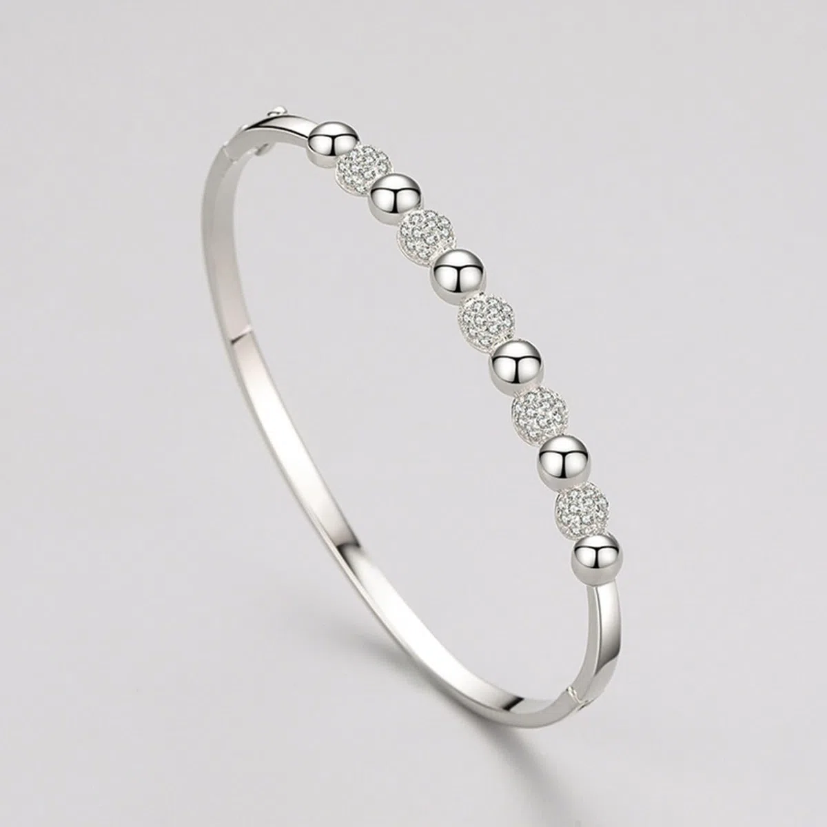 Pulsera para mujer, pulsera vintage con cuentas de moissanita, oro blanco, regalos únicos para amigas y mujeres