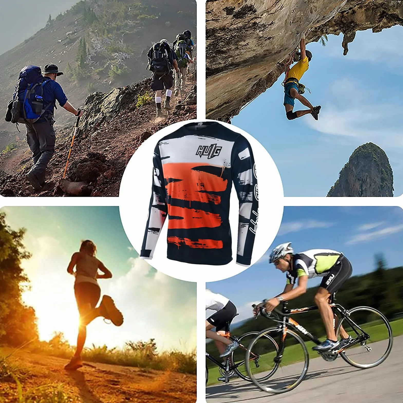 Manga Larga Jersey de Ciclismo MTB Bici Carretera Ropa Bicicleta Hombre Unisex Equipación Motocross