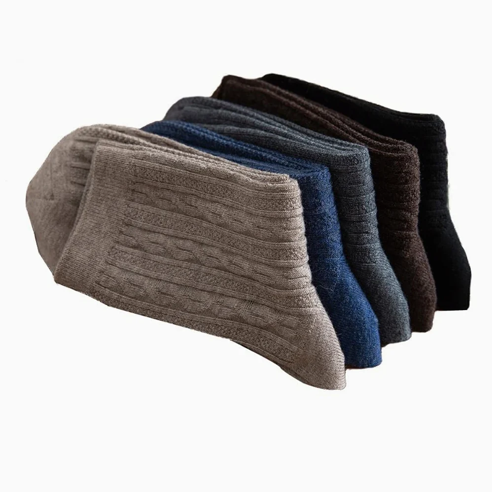 Calcetines de Lana de los Hombres Invierno biness cálido Regalos de los Calcetines de los Calcetines de la Raya del otoño (Color: un tamaño: 38-44) (Color : A, Size : 38-44)