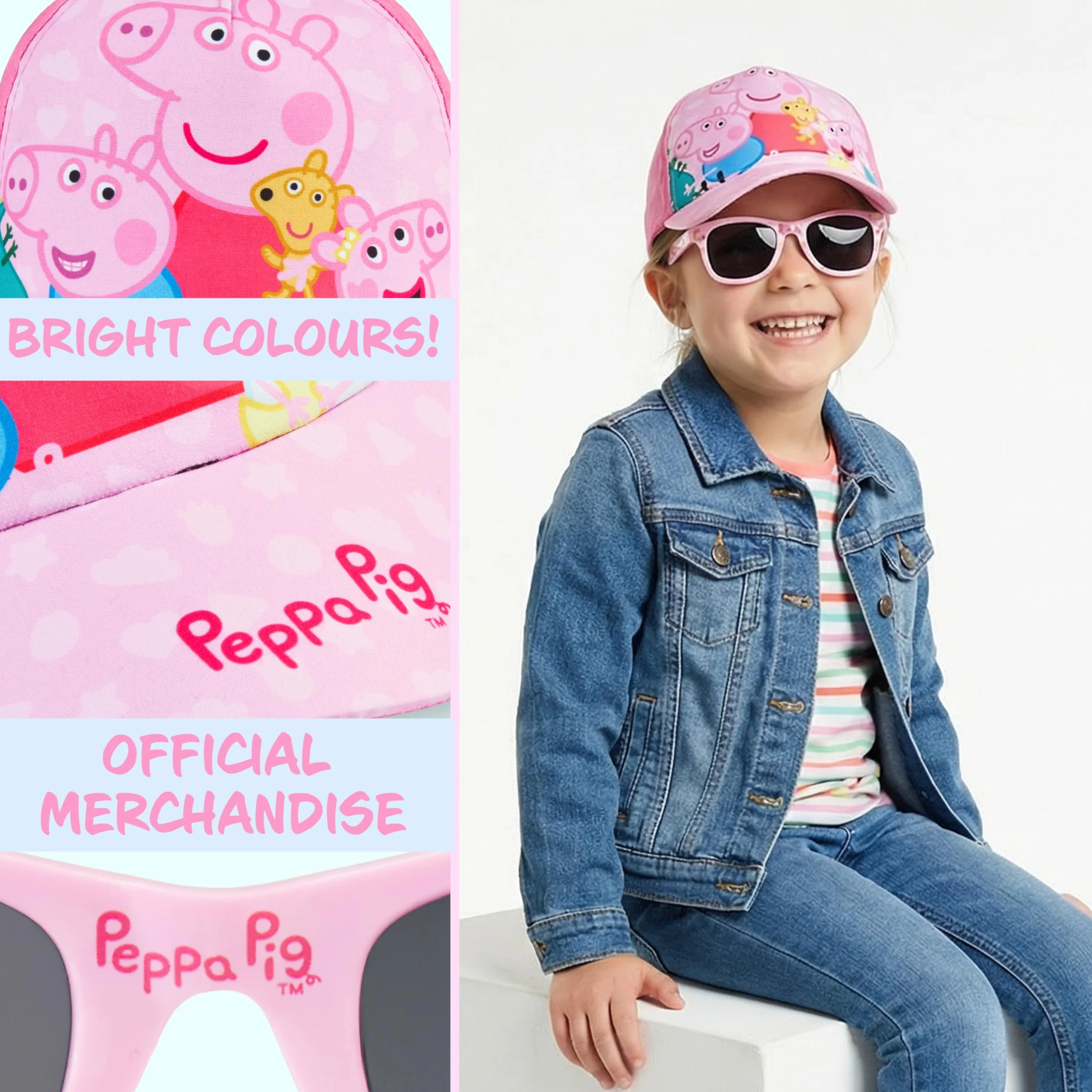 Gorra Niña Ajustable con Gafas de Sol UV400 Paw Patrol Peppa Pig Accesorios Verano