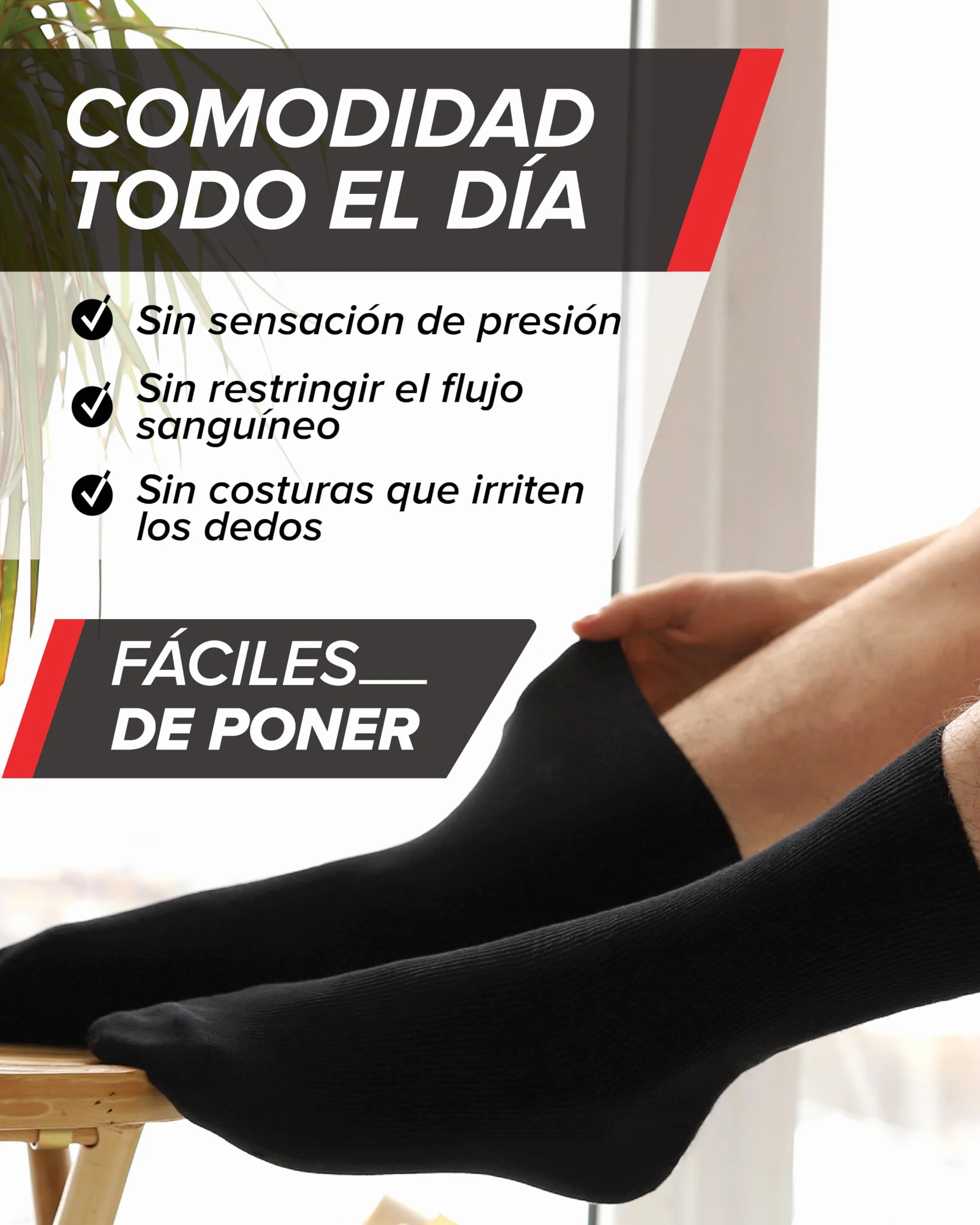 vitsocks Hombre Calcetines sin Goma Antipresión no Aprietan (3 PARES) Algodón Finos Verano Especiales sin Elástico