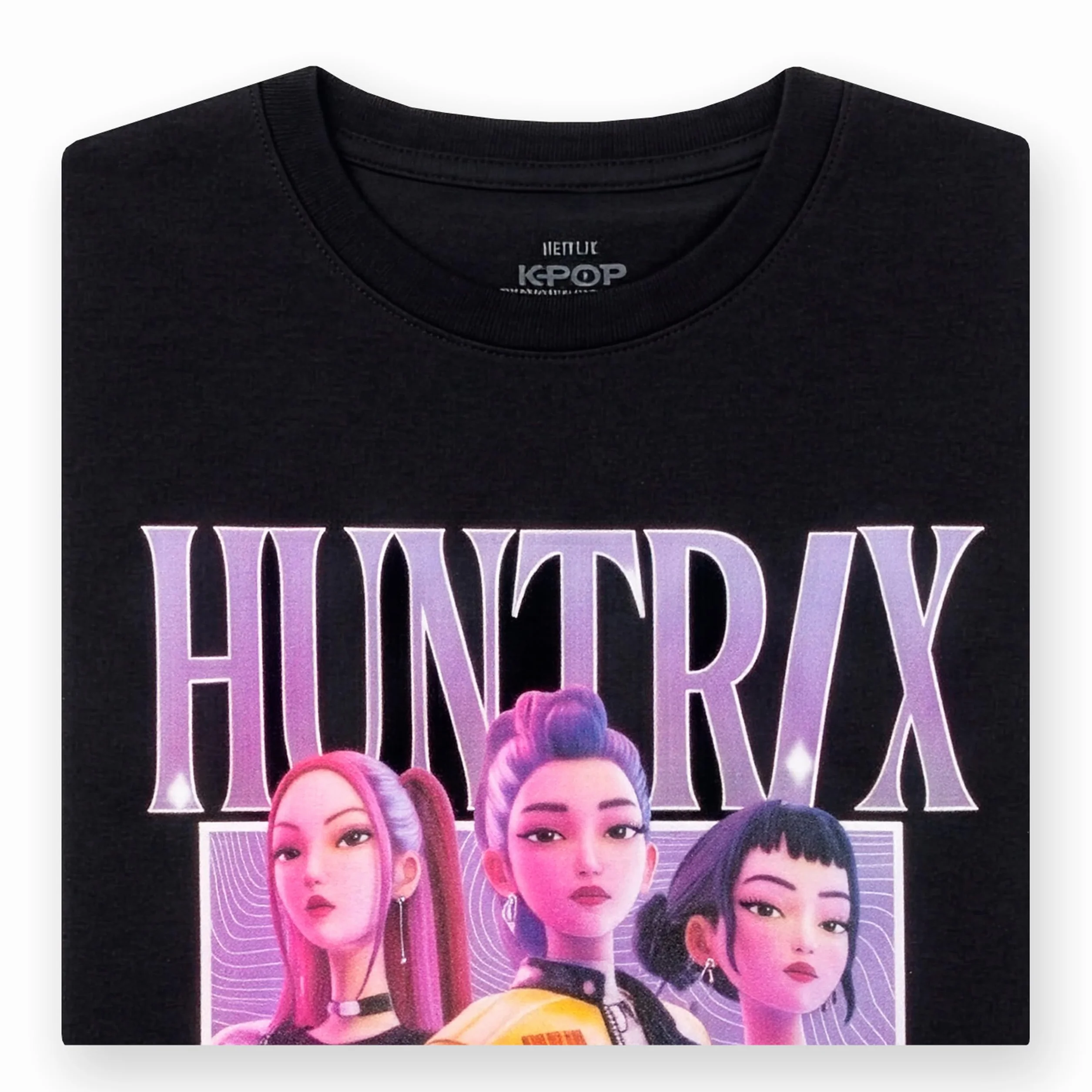 KPop Demon Hunters Camiseta Niña, Camiseta KPOP Niña con Motivo De Huntrix, Top Niña Manga Corta para El Verano