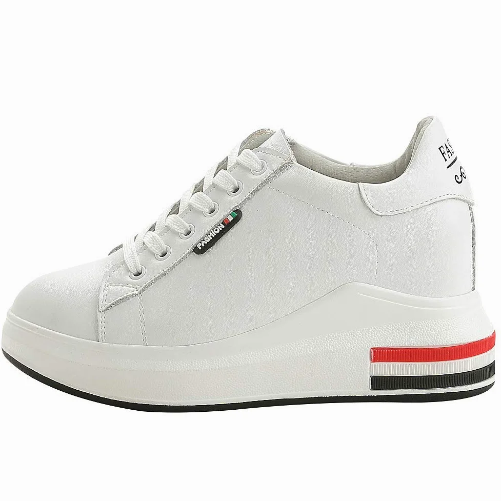 ANUFER Mujer Zapatillas Plataforma Alta Tacón de Cuña Oculto con Cordones Moda Zapatos Deportivos