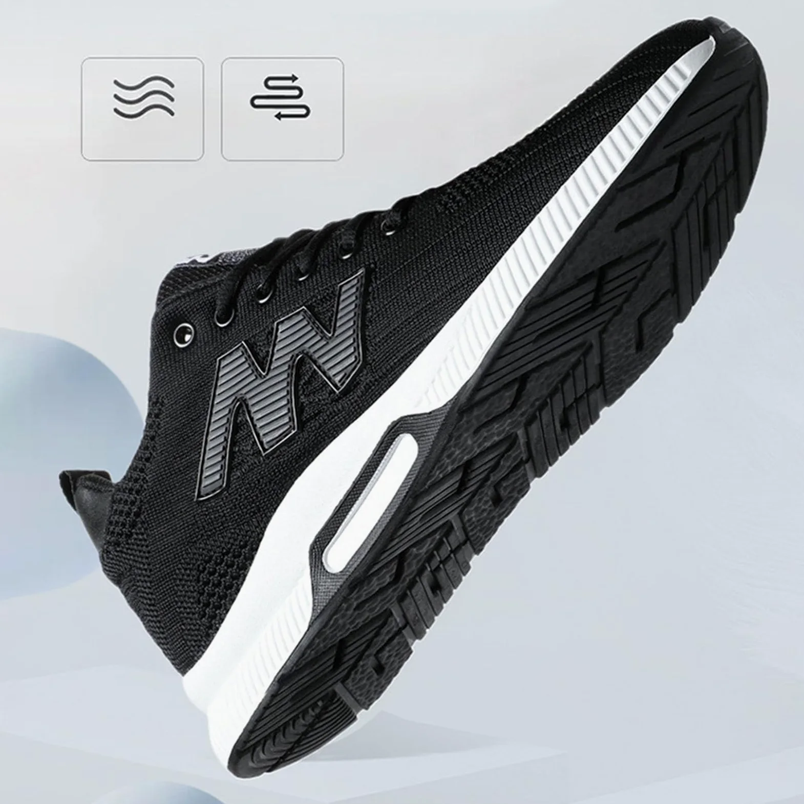 Par de zapatos de hombre con elevación, zapatillas informales de malla, ligeras, transpirables, con cordones y tacón de elevación oculto, 10 cm