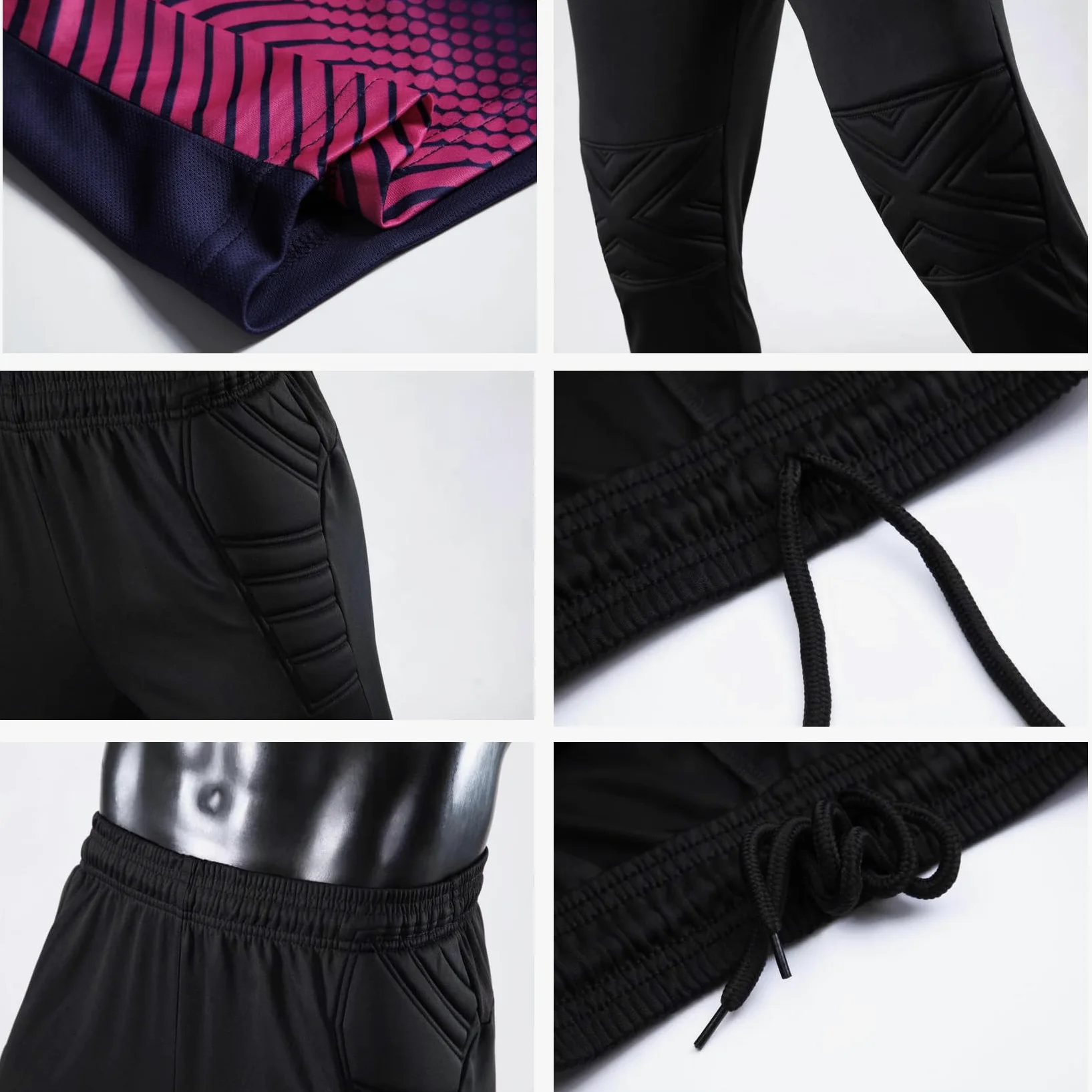 Conjunto de camiseta de portero para adultos y niños, pantalones cortos acolchados y transpirables, camiseta de portero de fútbol, balonmano, entrenamiento, hombre y mujer, equipo de