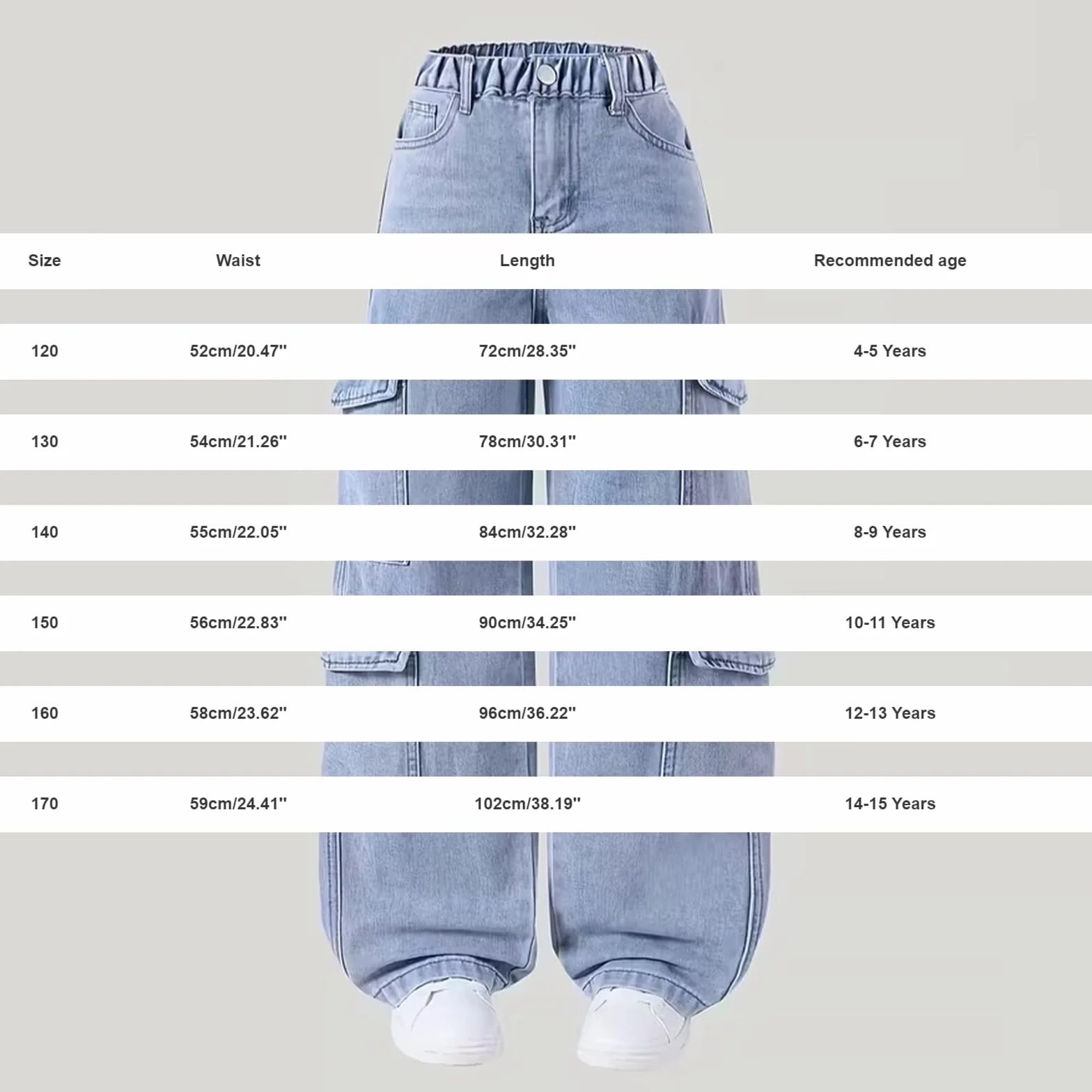 Jeans cargo para niñas, holgados, de pierna ancha, vintage, pantalones de mezclilla casuales para adolescentes, ropa de calle, pantalones elásticos de cintura alta y ajuste relajado