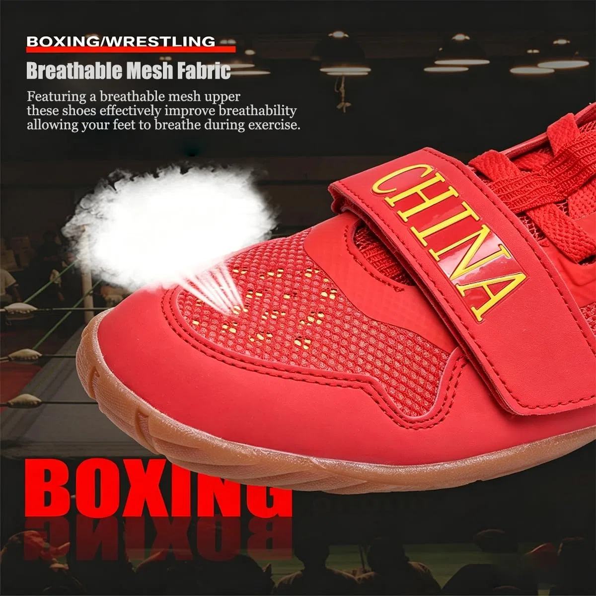 Zapatos de Lucha Libre para Hombre Zapatos de Boxeo de Alto Rendimiento Profesionales Zapatos de Entrenamiento Levantamiento de Pesas
