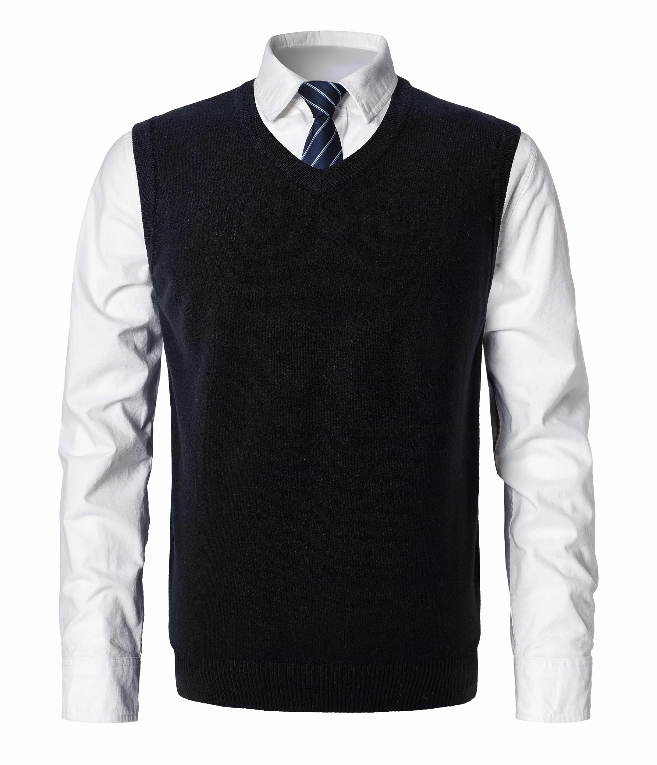 Hombre Invierno Sin Mangas con Cuello En V Chaleco Casual de Negocios Casual Suéter Sin Mangas Punto Chaleco suéter Caballero Suéter Cardigans Tank Tops
