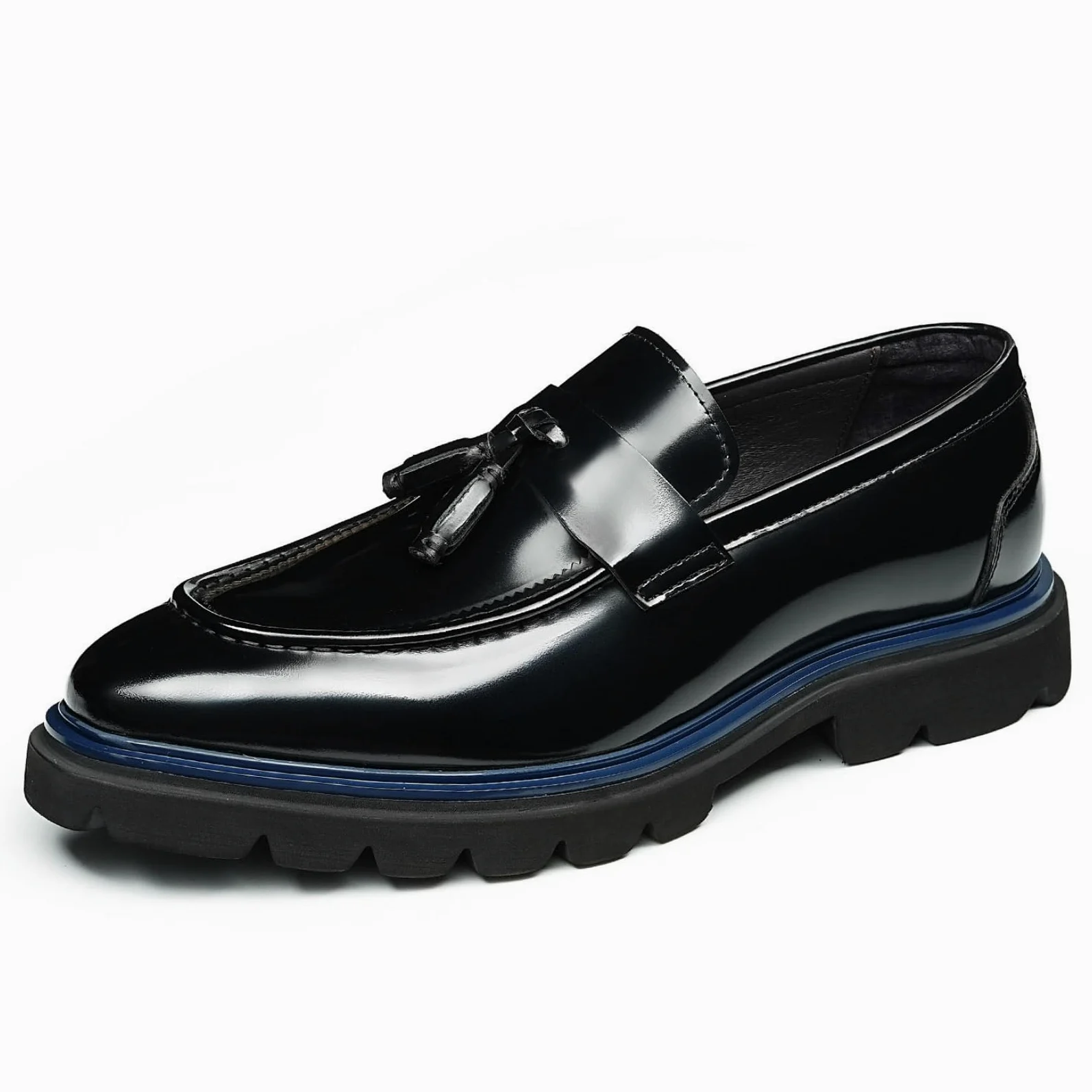 Genérico Mocasines Hombre con Borlas Elegantes Mocasines Hombre Business Casual Zapatos Elegantes Hombre Suela Gruesa Premium para Oficina Viajes Y Eventos