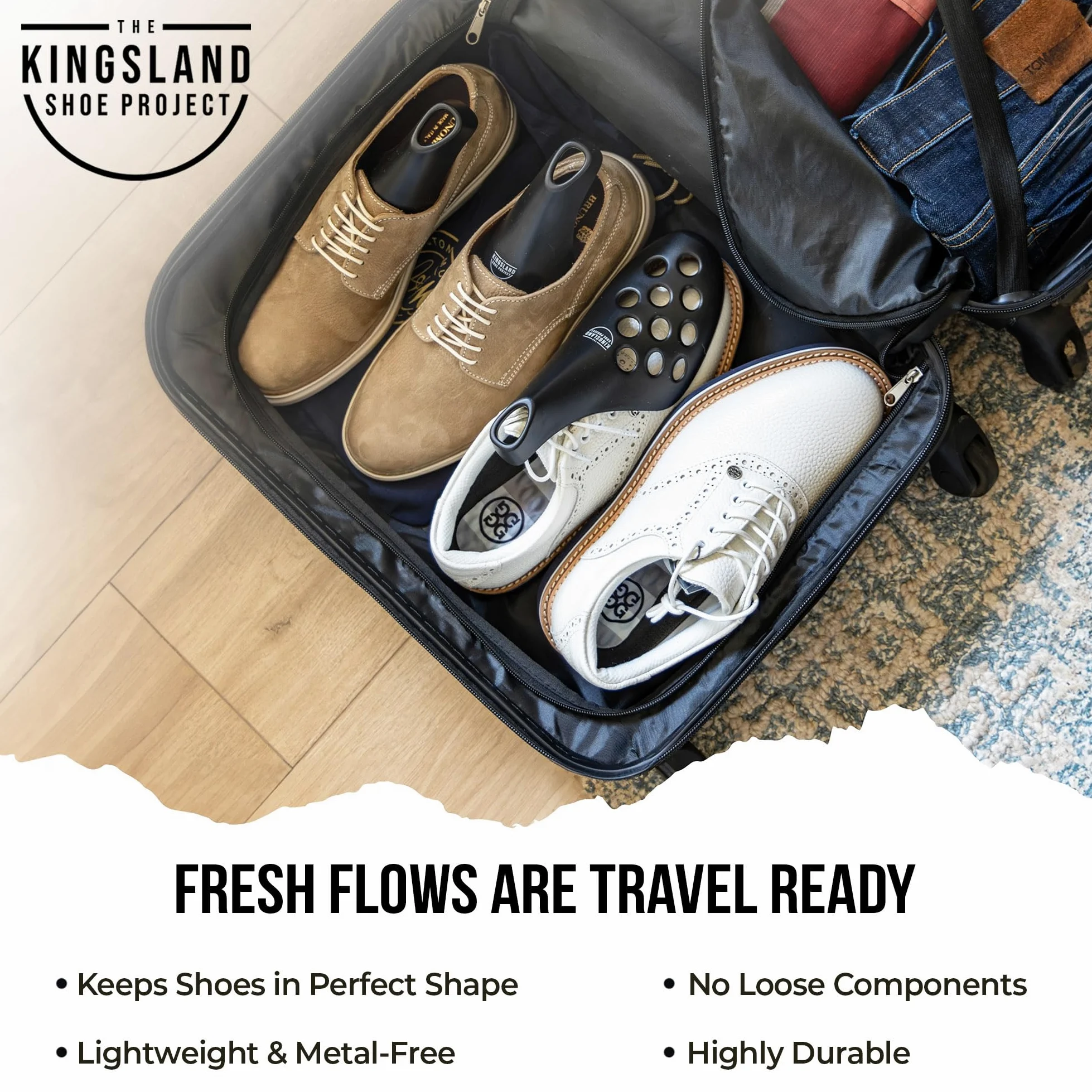 The Kingsland Shoe Project Hormas para Zapatos Hombre/Mujer – Fresh Flow Hormas de Plástico de Viaje para Zapatillas y Botas - Pack de 10 Grandes