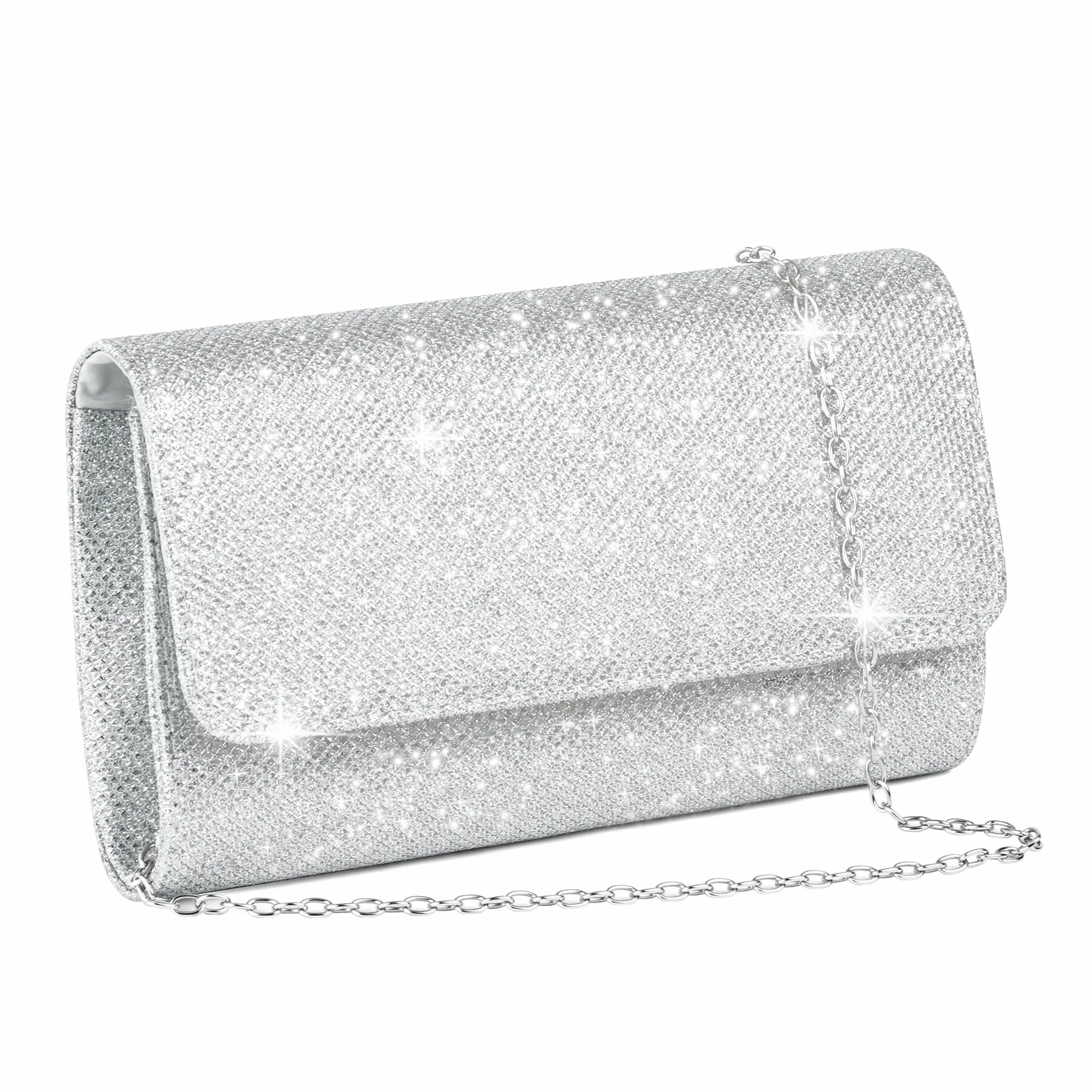 OSDUE Bolso de Mano para Mujer con Cadena Desmontable, Bolso de Hombro Cruzado con Ientejuelas y Purpurina, Bolso de Novia para Boda, Evento, Citas y Cóctel