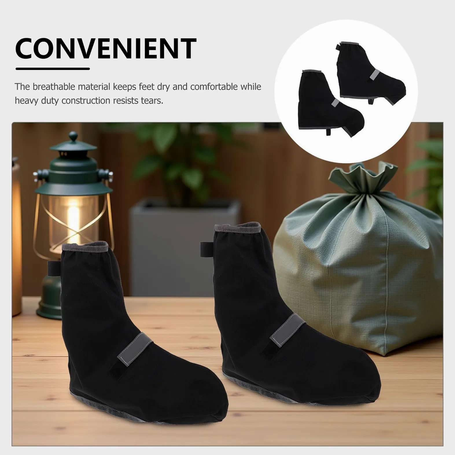 Cubrezapatos Impermeables para Senderismo Polainas Negras Talla L Protección Antideslizante Resistente al Agua para Botas de Montaña Ciclismo y Actividades al Aire Libre 1 Par