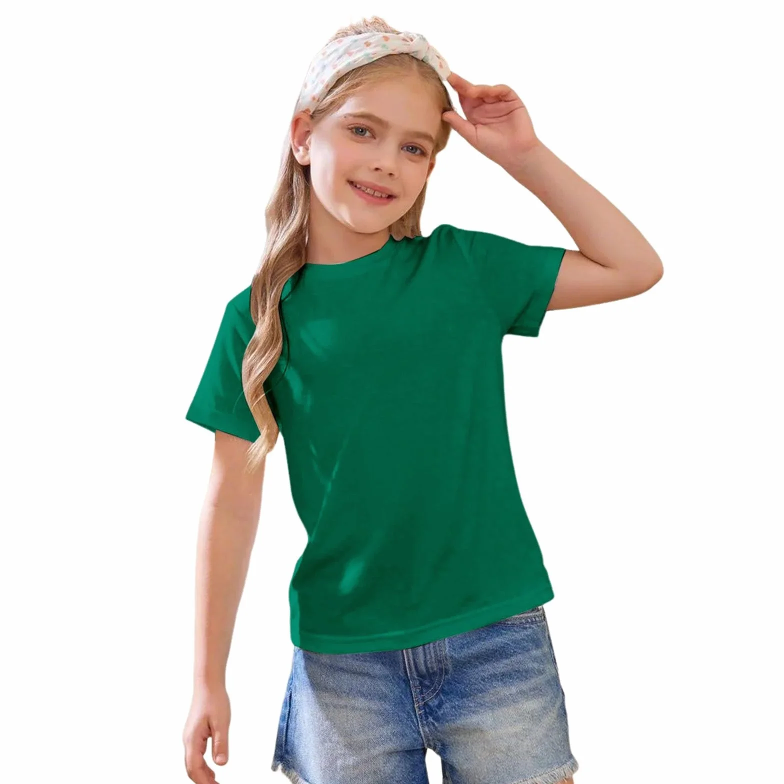 Camiseta de balonmano para niña cuello redondo 5-14 años