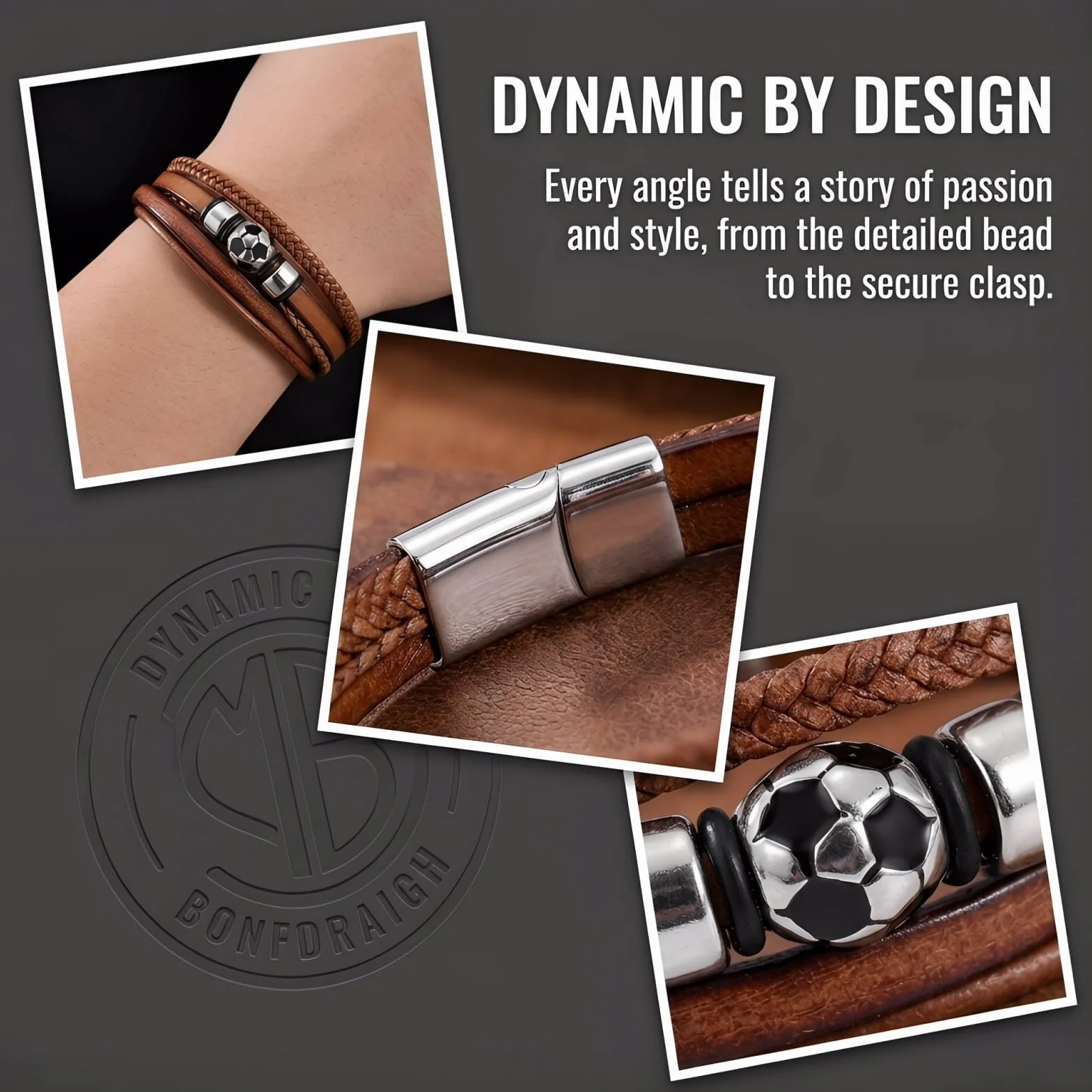 Pulsera de Fútbol en Tonos Marrones,Artículo de Fan de la Copa Mundial 2026,Pulsera de Fútbol para Niños,para Hijo,Nieto,Sobrino, Hermano,Regalos Geniales para Adolescentes