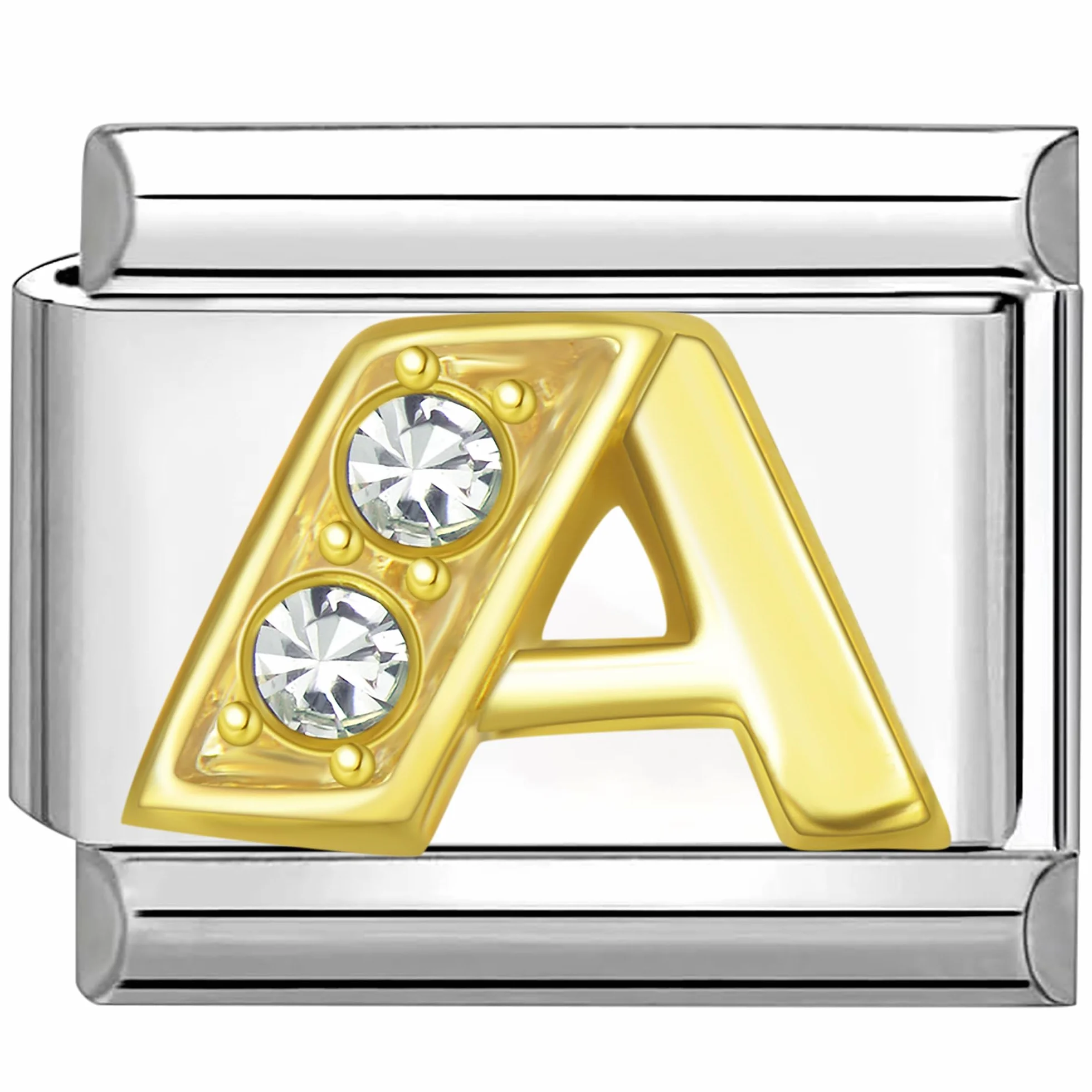 Quiges Dije Acero Inoxidable Link 9mm compatible con pulseras del estilo de Nomination #45