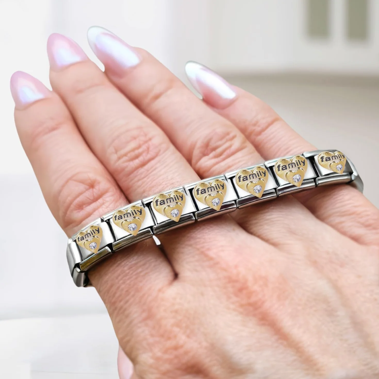 Dije Personalizado de Carta de Amor - Eslabón Italiano de Acero Inoxidable de 9 mm para Pulseras