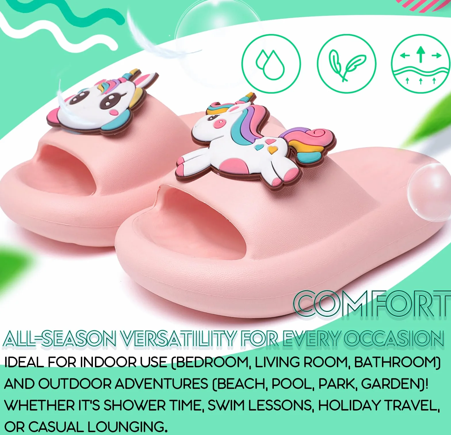 Chanclas de Baño Antideslizantes para Niños y Niñas Ultraligeras EVA 20-36 EU