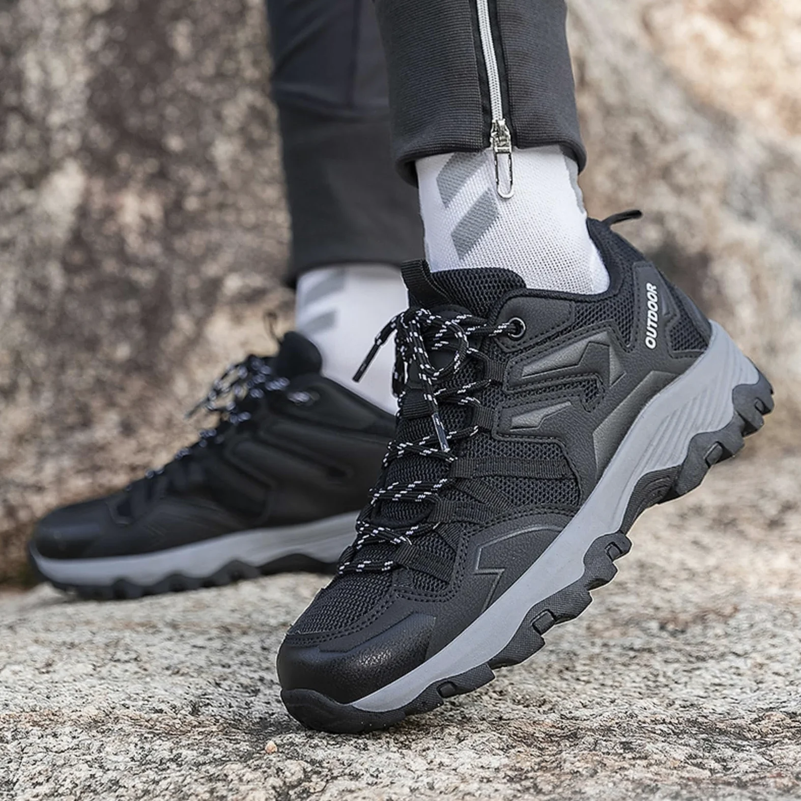 AONEGOLD Zapatillas de Senderismo para Mujer y Hombre Zapatos de Montaña Zapatillas de Trail Running Ligeras Transpirable Antideslizante Impermeables Zapatos de Trekking