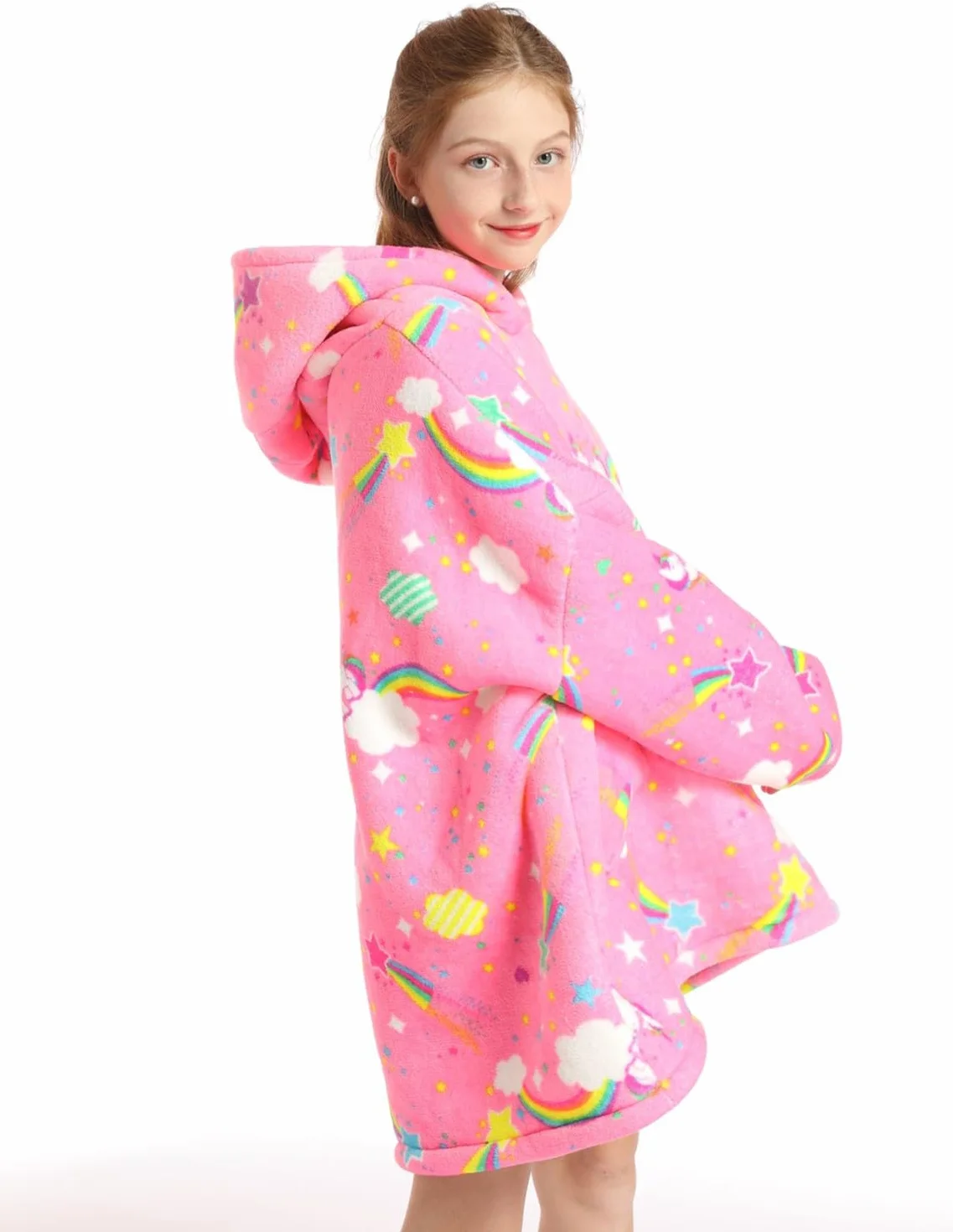 Sudadera con Capucha para Niñas Sudadera con Capucha de Gran Tamaño para Niños con Bolsillo Ropa de Invierno