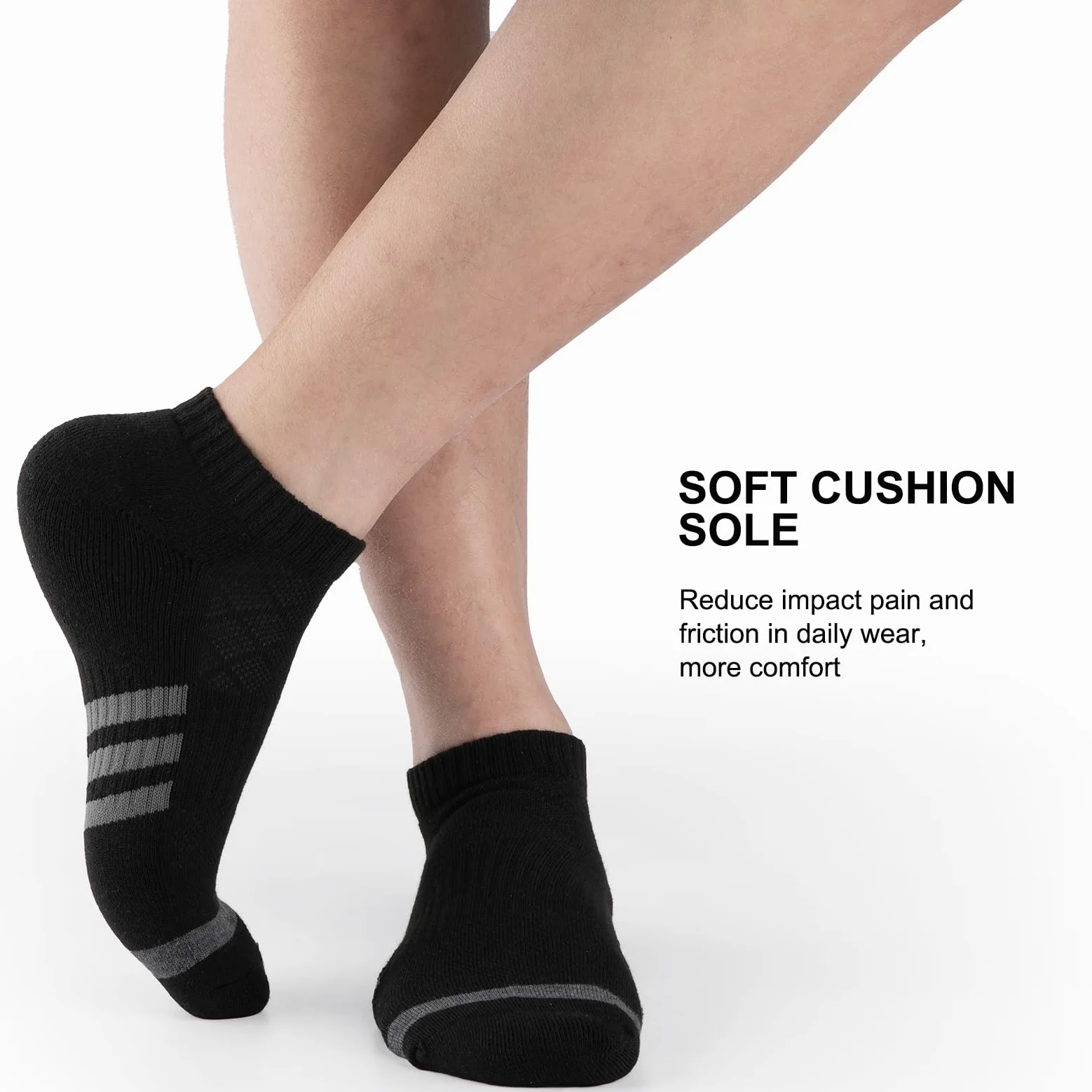Heatuff 12 pares de calcetines de tobillo acolchados para hombre, atléticos, para correr, de corte bajo, transpirables, cómodos, casuales