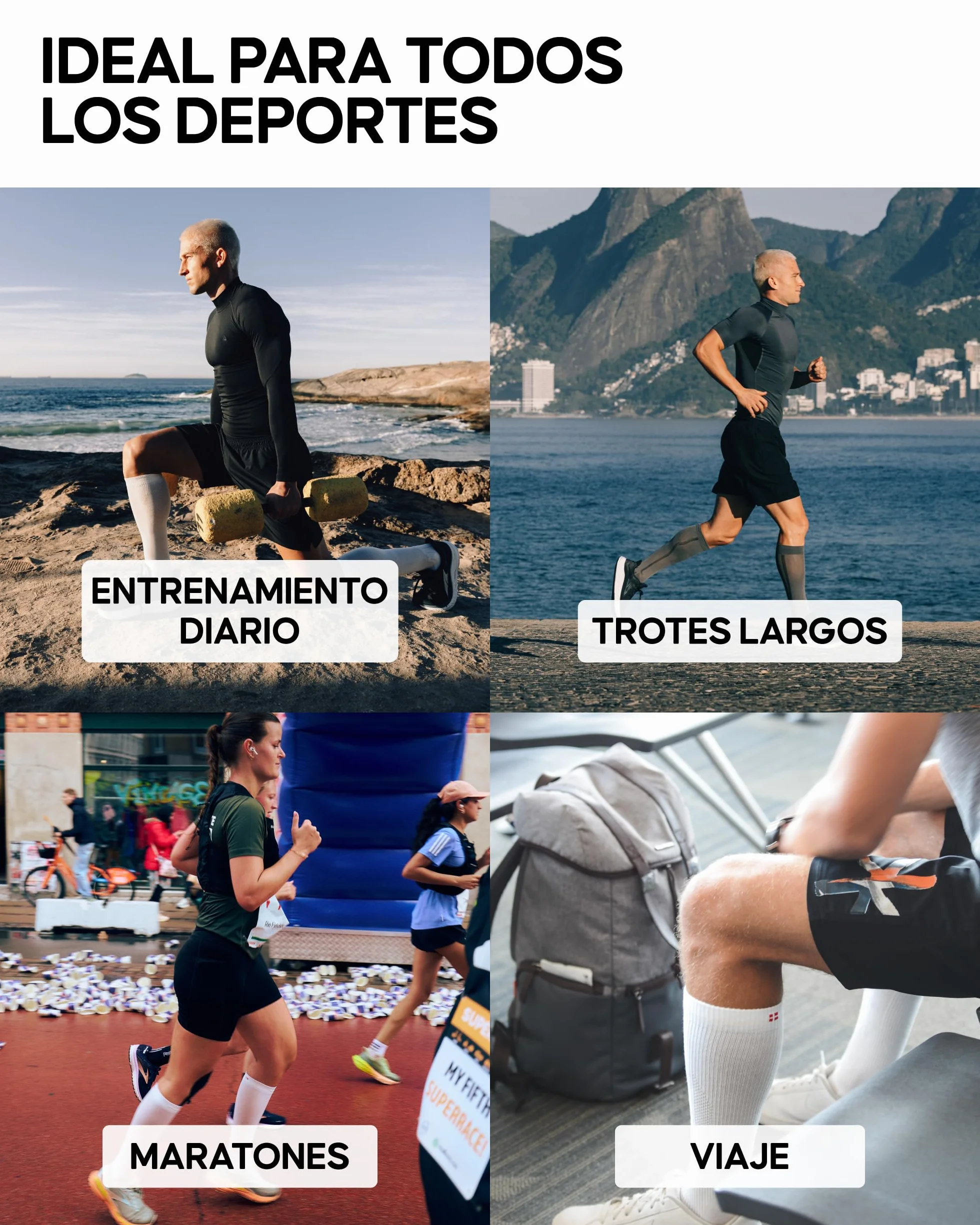 DANISH ENDURANCE Manga de Compresión Premium, 1 o 3 Pack, Negro, L
