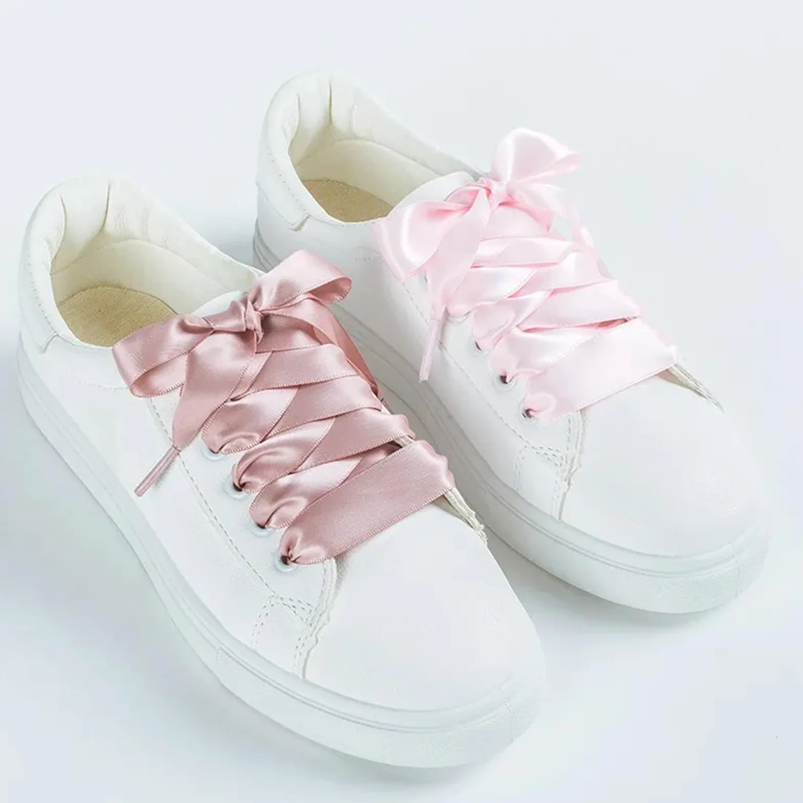 10 pares de cordones satén seda 2 cm ancho, planos, for botas y zapatillas deporte mujer Para Zapatos Casuales