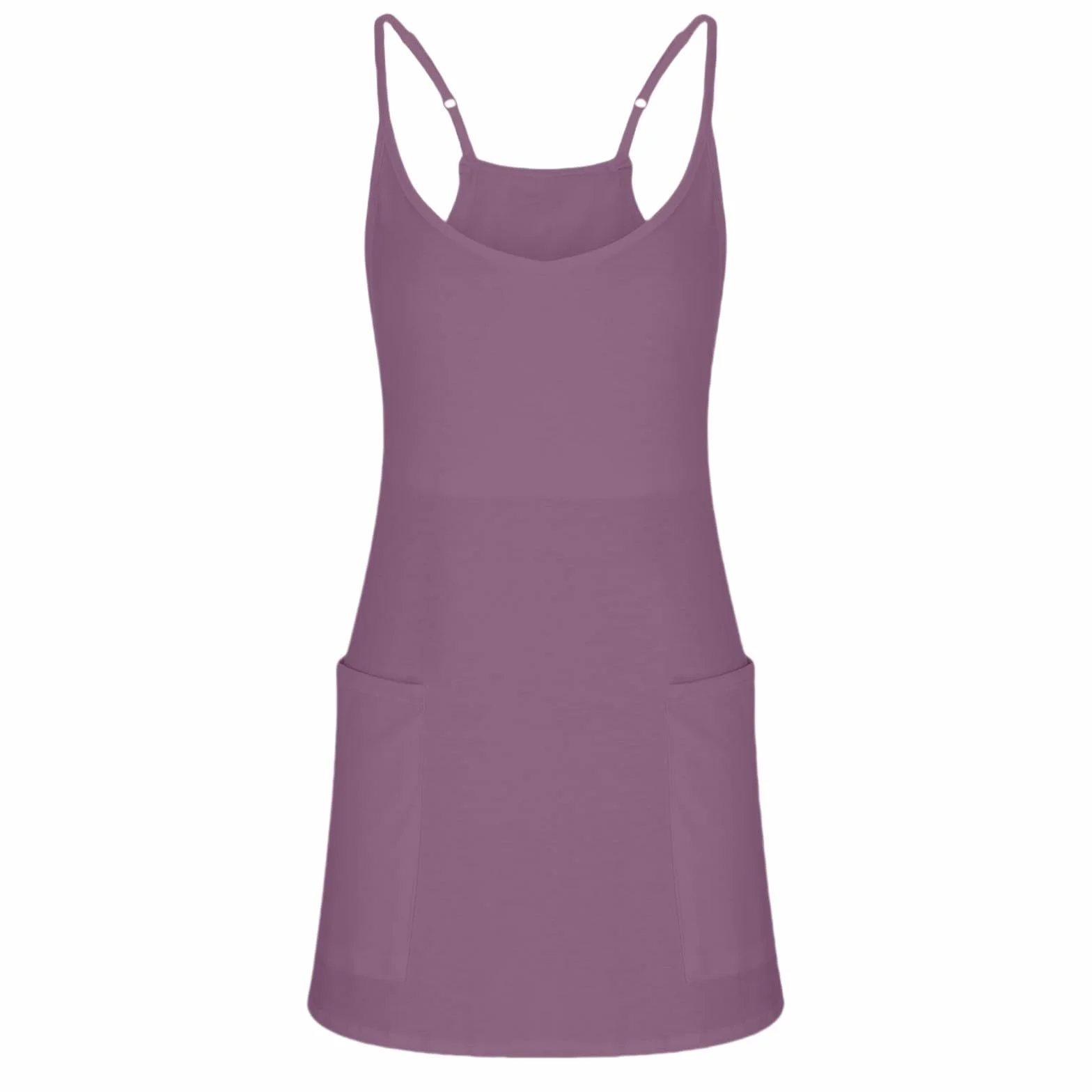 Vestido de tenis para mujer sin mangas cuello halter con bolsillos mini casual