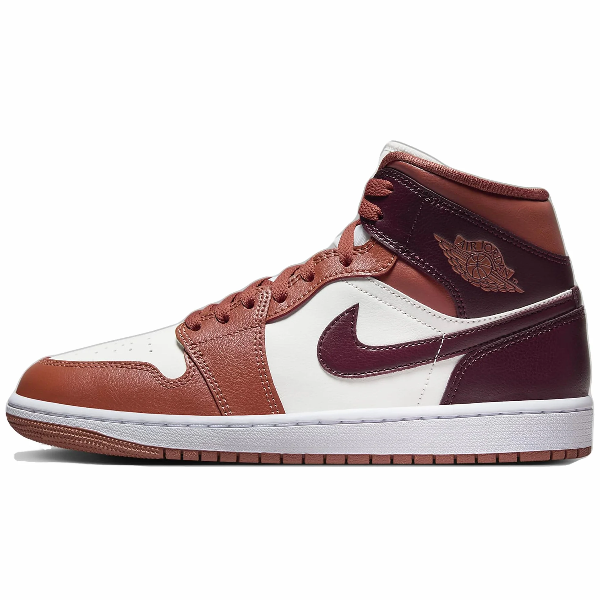 Nike Air Jordan 1 Mid Zapatillas Wmns Blanco Burdeos 39 EU