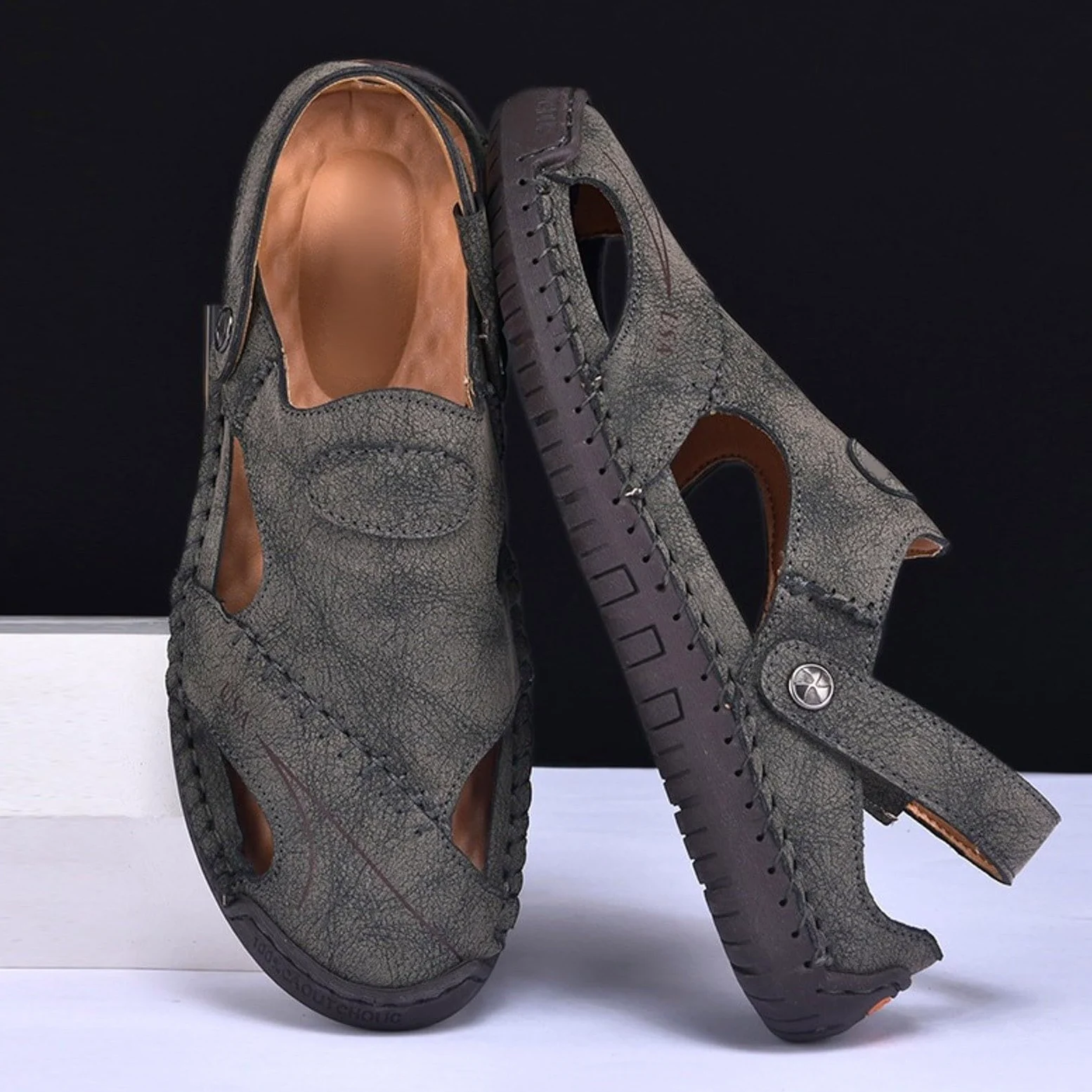Sandalias Playa Hombre Suela de Goma Malla Transpirable con Bandas Ajustables Senderismo Casual Chanclas Piscina Zapas Calzado Sandalia Antideslizante Comodo para Vacaciones Natacion