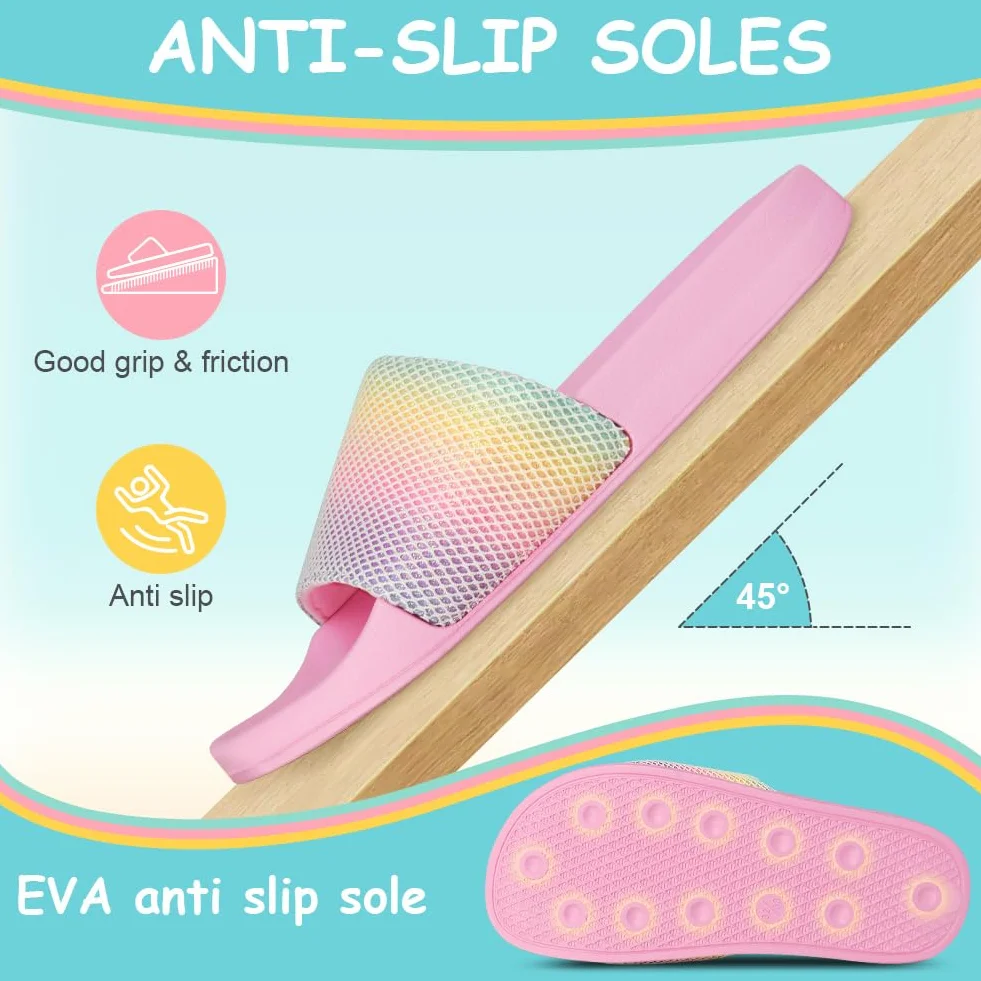 AOOWU Chanclas Niña, Zapatos de Ducha Niña, Playa Piscina Verano Zapatos, Baño Sandalias para Piscina, Ligero Antideslizante Sandalias para Playa y Baño, Sandalias Ni Niña para Tamaño 30-31
