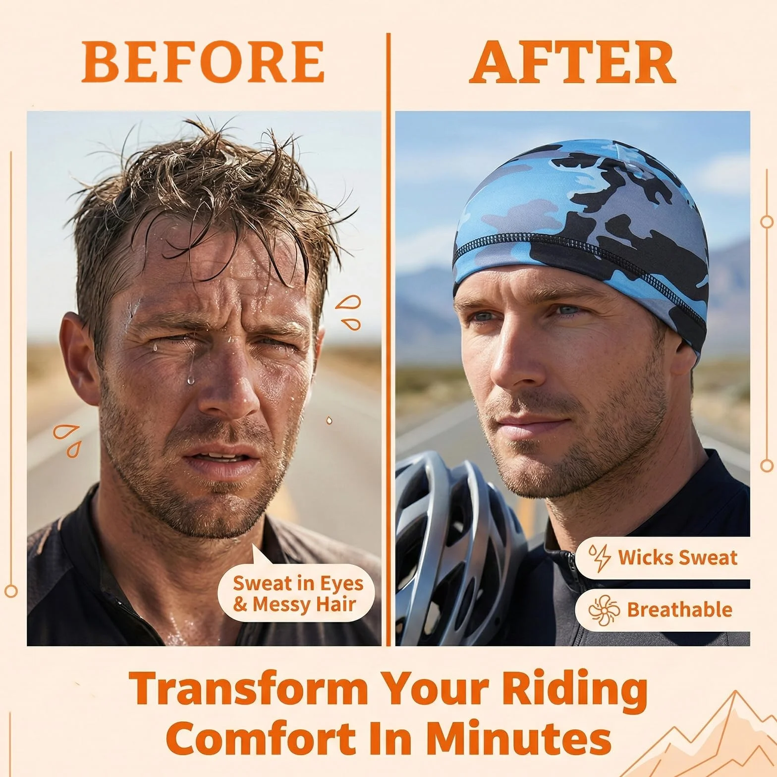 Gorro de Ciclismo Protección UV Sotocasco Bici Verano para Casco de Bicicleta para Hombres Mujeres