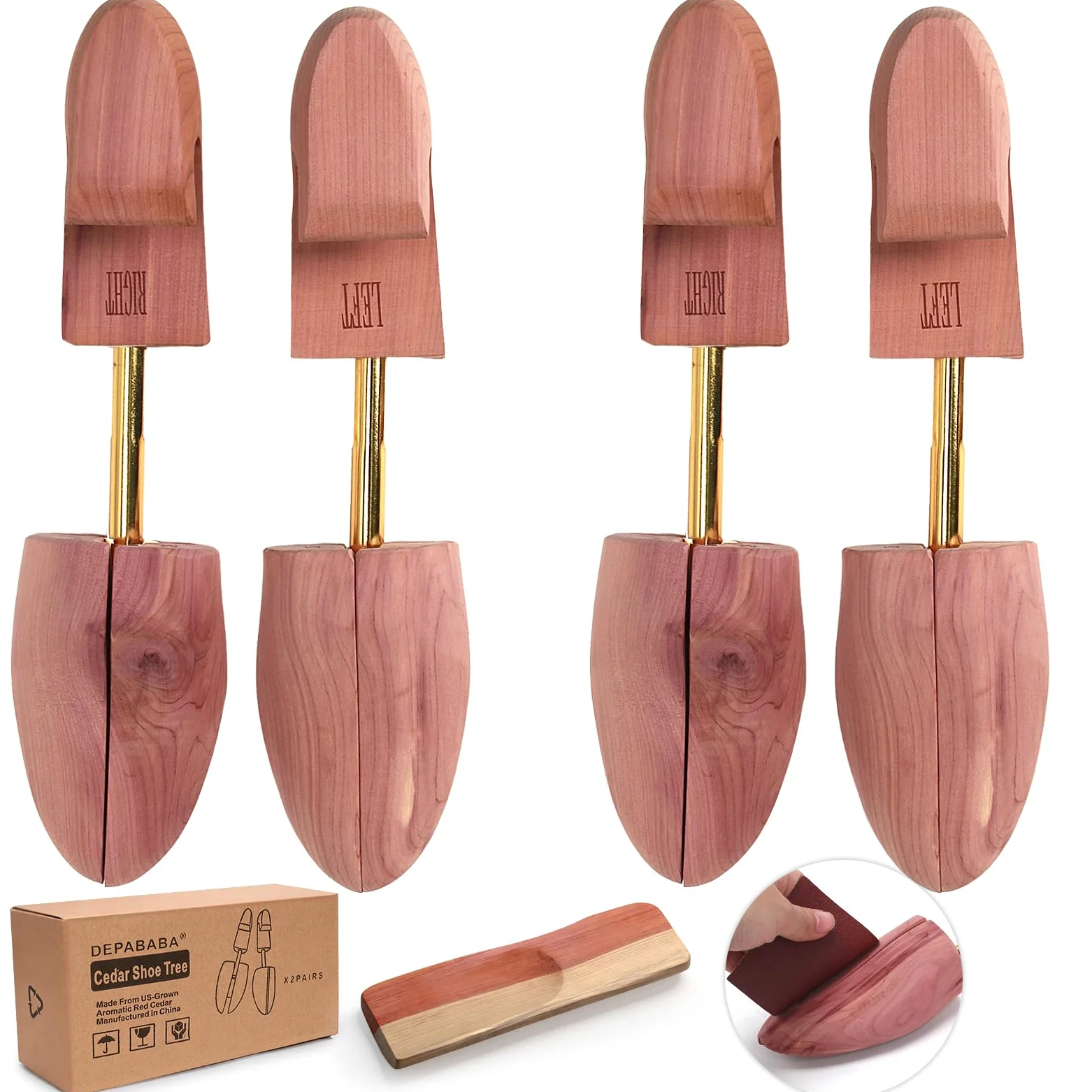 ZAPATILLAS CEDAR CON DESARROS - 2 Paquetes, Amarillo (Madera), Small