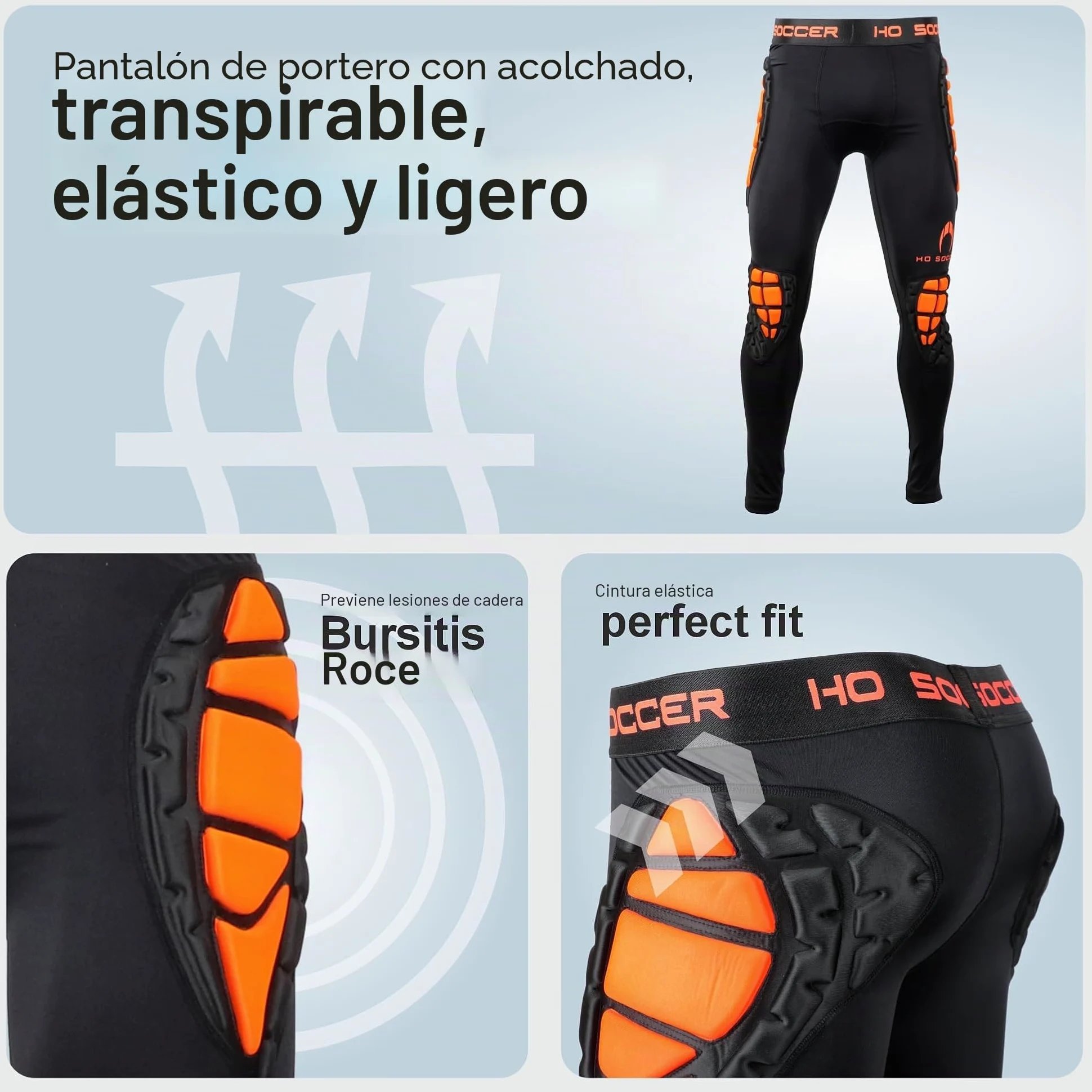 Pantalones Largos de Portero Impact, con Protecciones, Unisex niños.