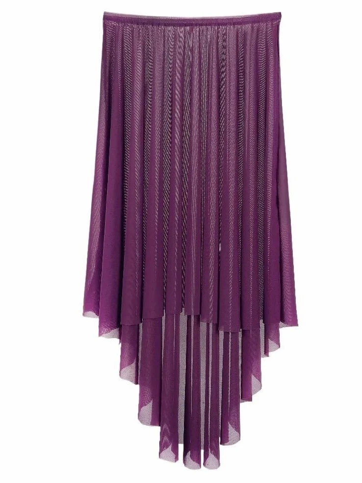 Faldas de Baile de Gasa, Mujer Poliéster Gasa Malla Envoltura Ballet Danza Falda Tirar Multicolor(Dark Purple)