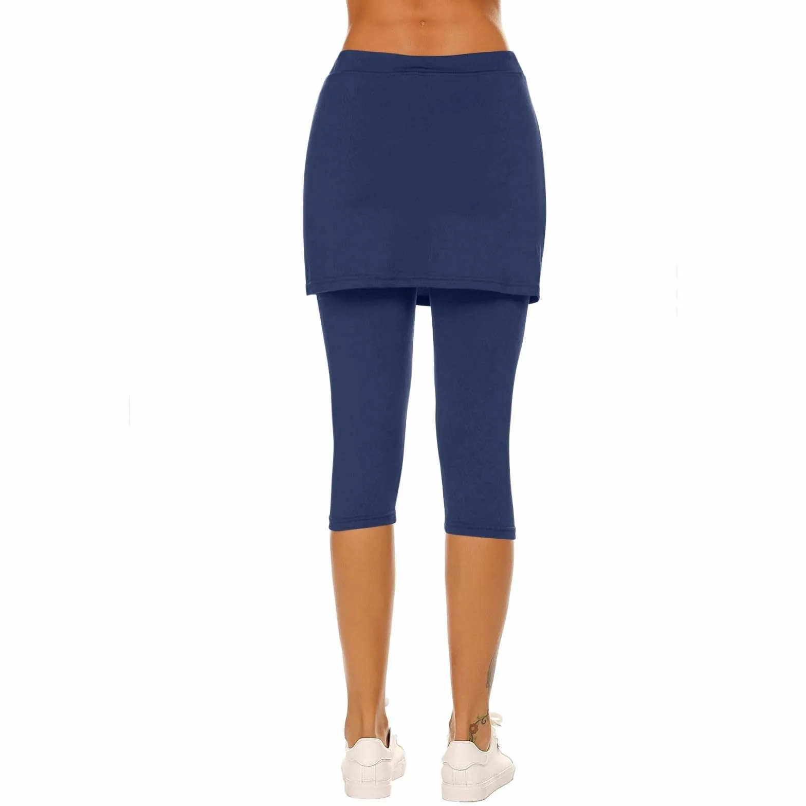 Pantalones deportivos para mujer con falda 2 en 1, faldas de tenis con bolsillos, falda de golf, gimnasio, entrenamiento, falda deportiva, cintura alta, pantalones deportivos hasta la rodilla