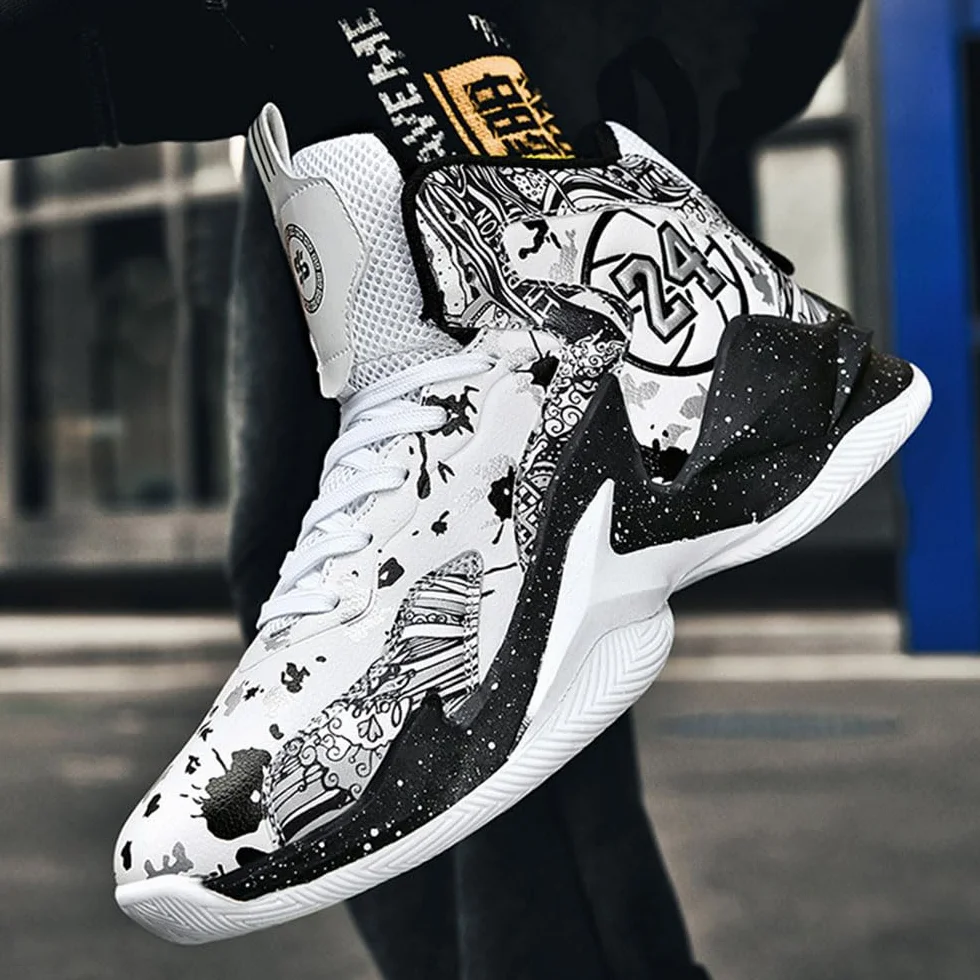 Zapatos de Baloncesto Hombre Mujeres Graffiti Caña Alta Unisex Antideslizantes Cómodos 35-45 EU