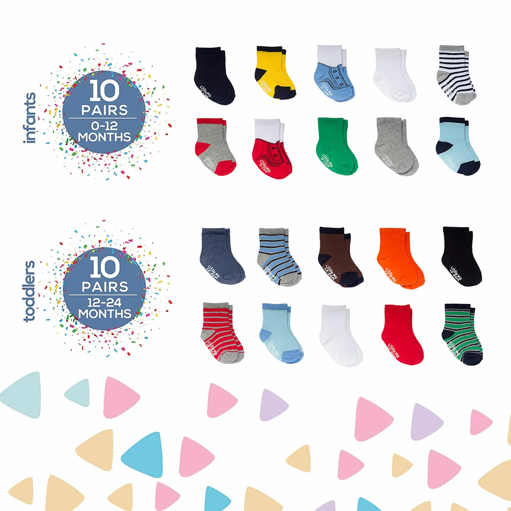 Little Me Baby 20 Piece Assorted Socks, Boys', Multi, 0-12/12-24 Months